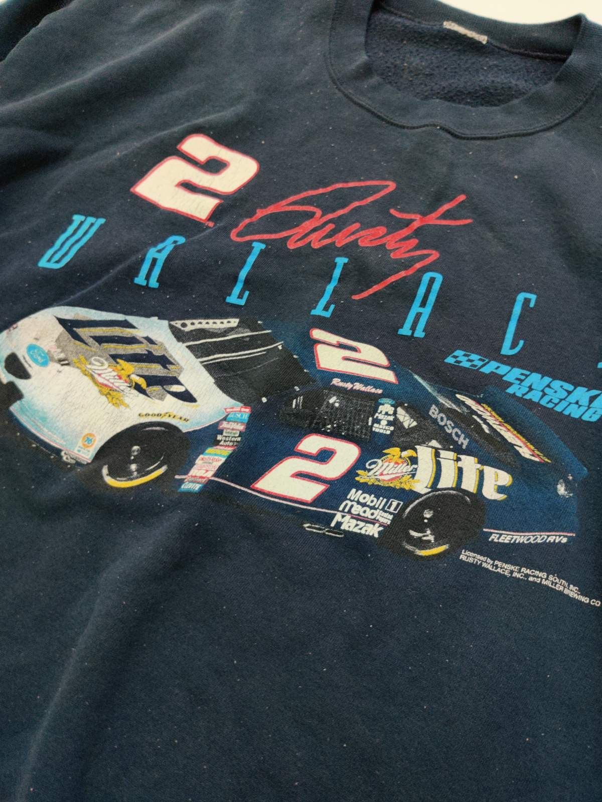 NASCAR Vintage 90s Nascar Rusty Wallace Sweatshirt Size US XL / EU 56 / 4 - 4 Thumbnail