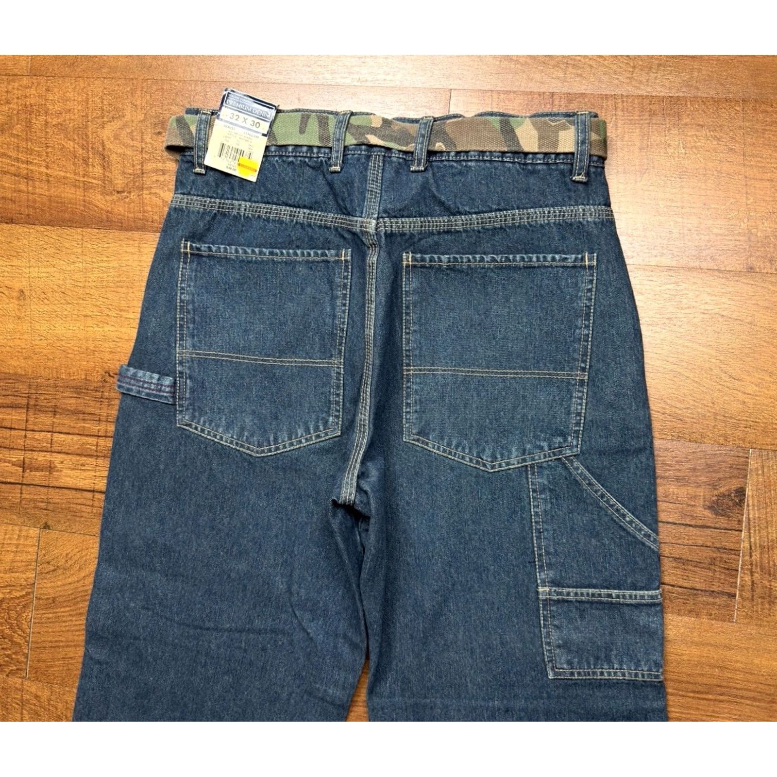 Denime VINTAGE Sonoma Jeans Men’s Denim Straight Baggy Carpenter 32X30 NWT blue Belted 90s 00s Mens Size US 32 / EU 48 - 4 Thumbnail