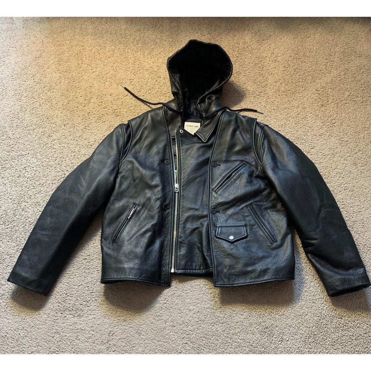 Helmut Lang HELMUT LANG BUILD OUT MOTORCYCLE LEATHER JACKET Size US XL / EU 56 / 4 - 3 Thumbnail