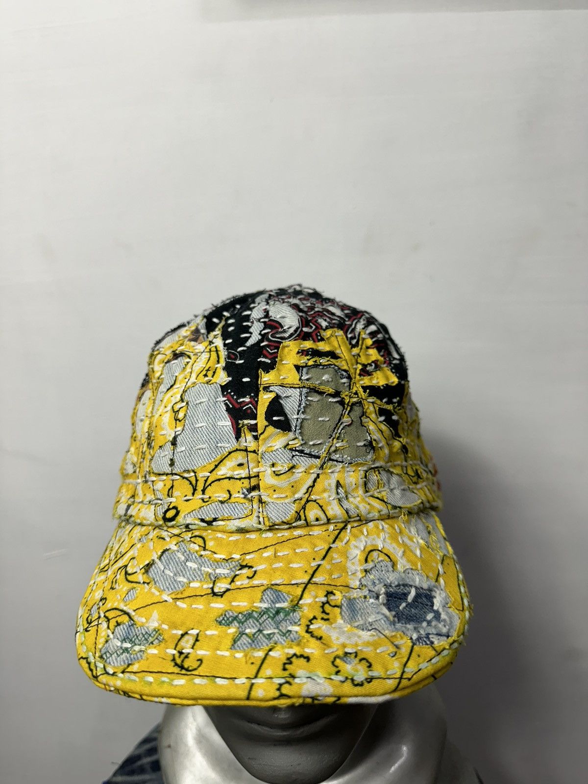 Art Comes First Custom Made Distressed Paisley Patchwork Boro hats Size ONE SIZE - 2 Thumbnail