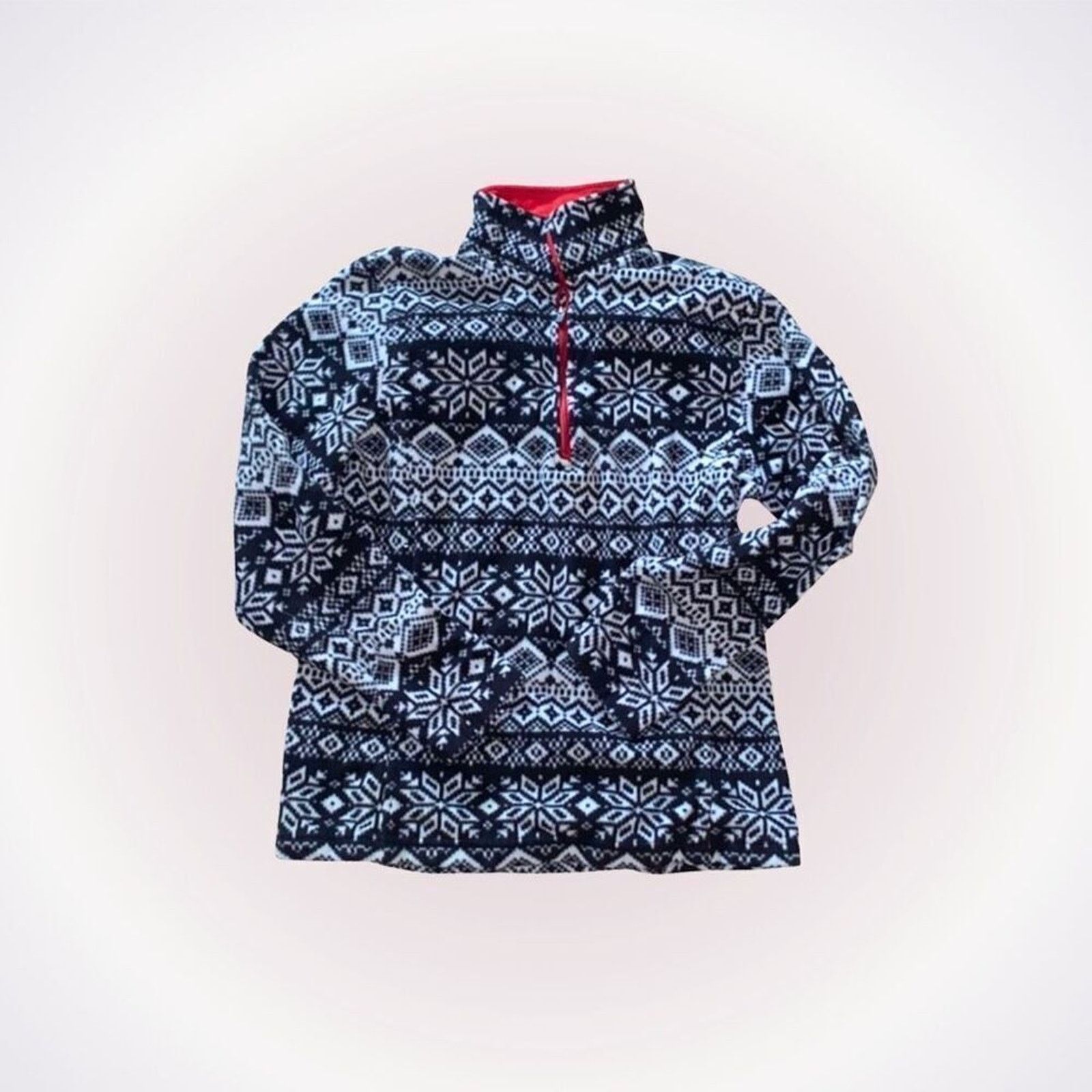 Lands' End Lands’ End Snowflake Fleece Quarter-Zip Fleece | Sz XS Size XS / US 0-2 / IT 36-38 - 1 Thumbnail