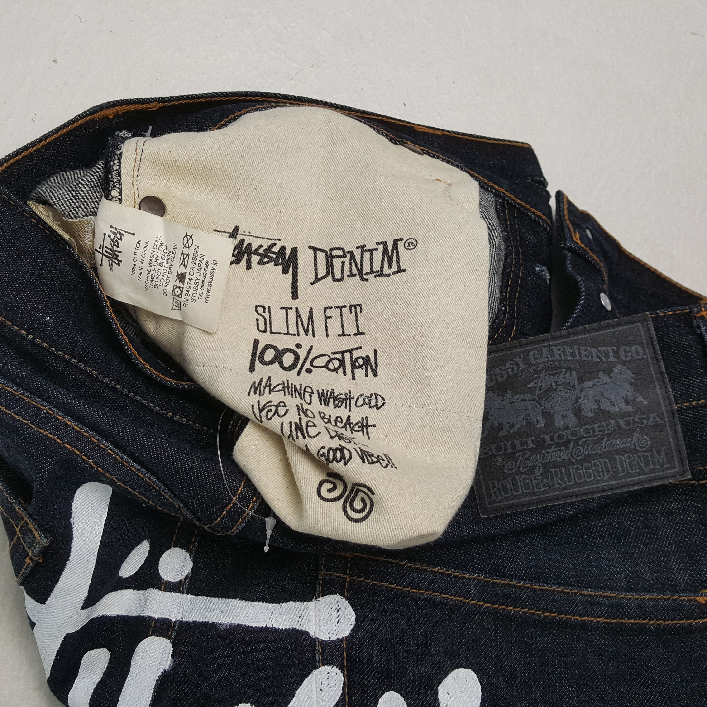 Stussy × Vintage STUSSY Streetwear Skater Custom Art Jeans Size US 30 / EU 46 - 14 Thumbnail