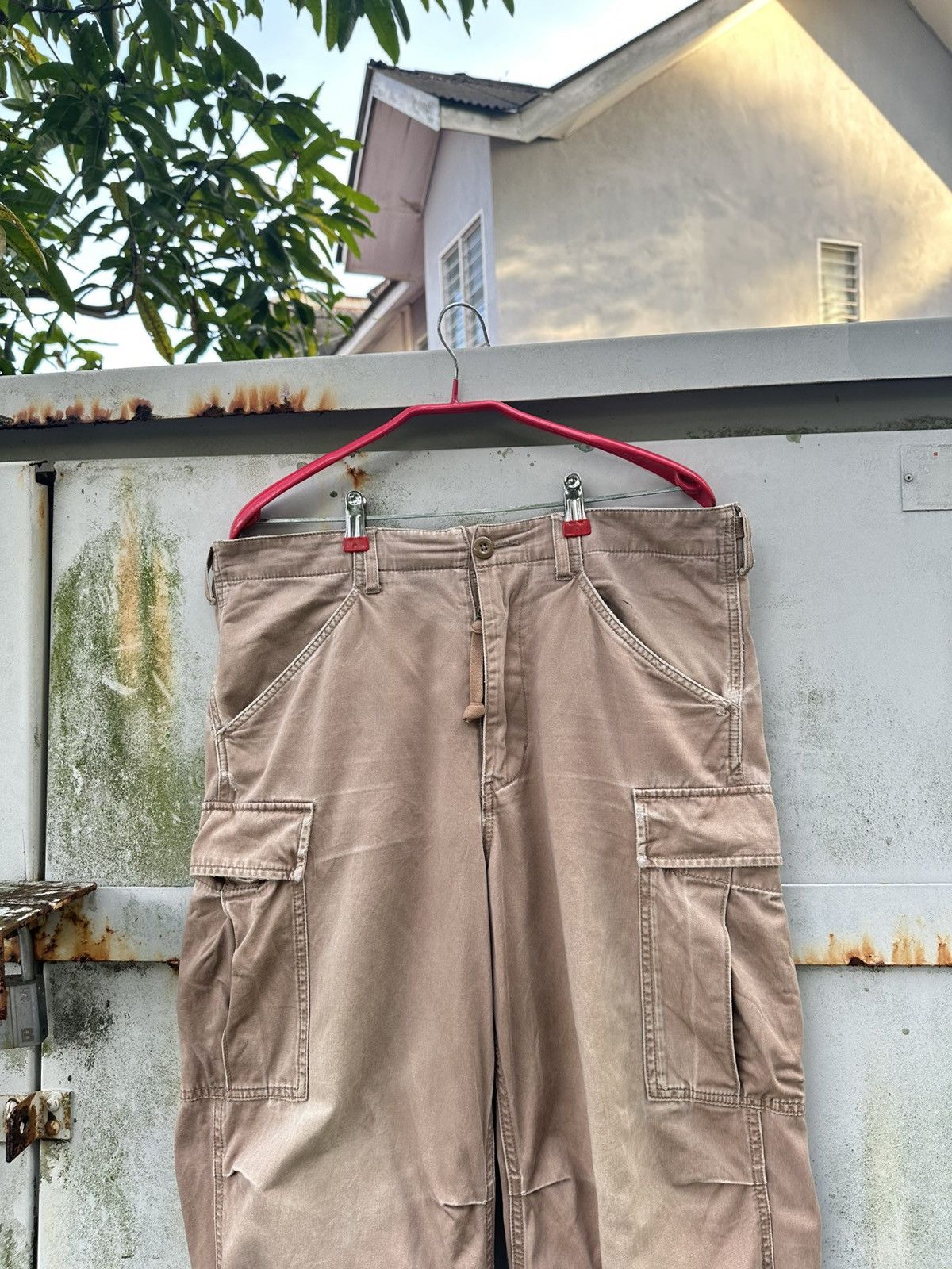 Avirex 👹Vintage THRASHED Avirex Baggy Cargo Pants Size US 33 - 12 Thumbnail