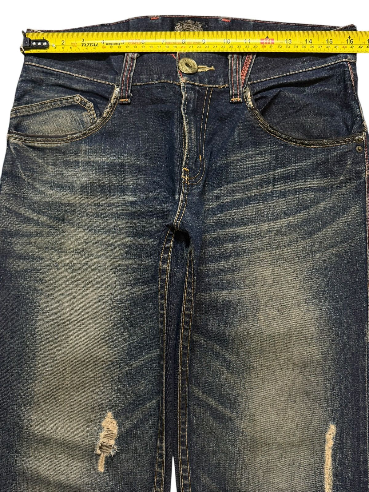 semanticdesign Vintage 90s Japanese Buckle Back Faded Wash Distress Loose Size US 32 / EU 48 - 8 Thumbnail