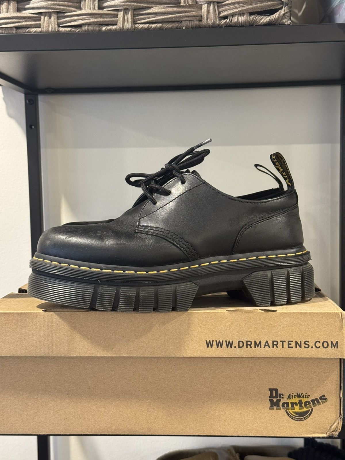 Dr. Martens Dr. Martens Black Audrick Nappa Leather Platform Derbys Size US 9.5 / EU 42-43 - 1 Thumbnail