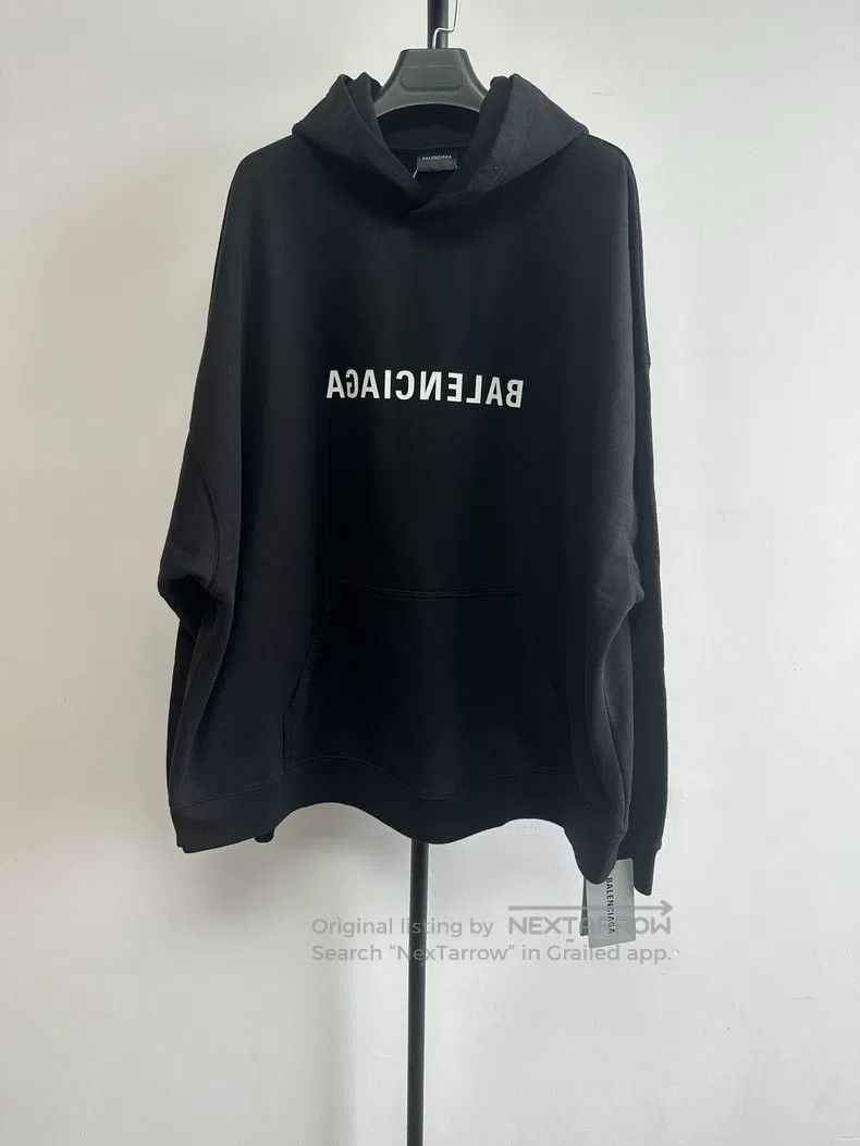 Balenciaga Balenciaga Solid Color Logo Hooded Long Sleeve Sweatshirt Size US L / EU 52-54 / 3 - 1 Thumbnail