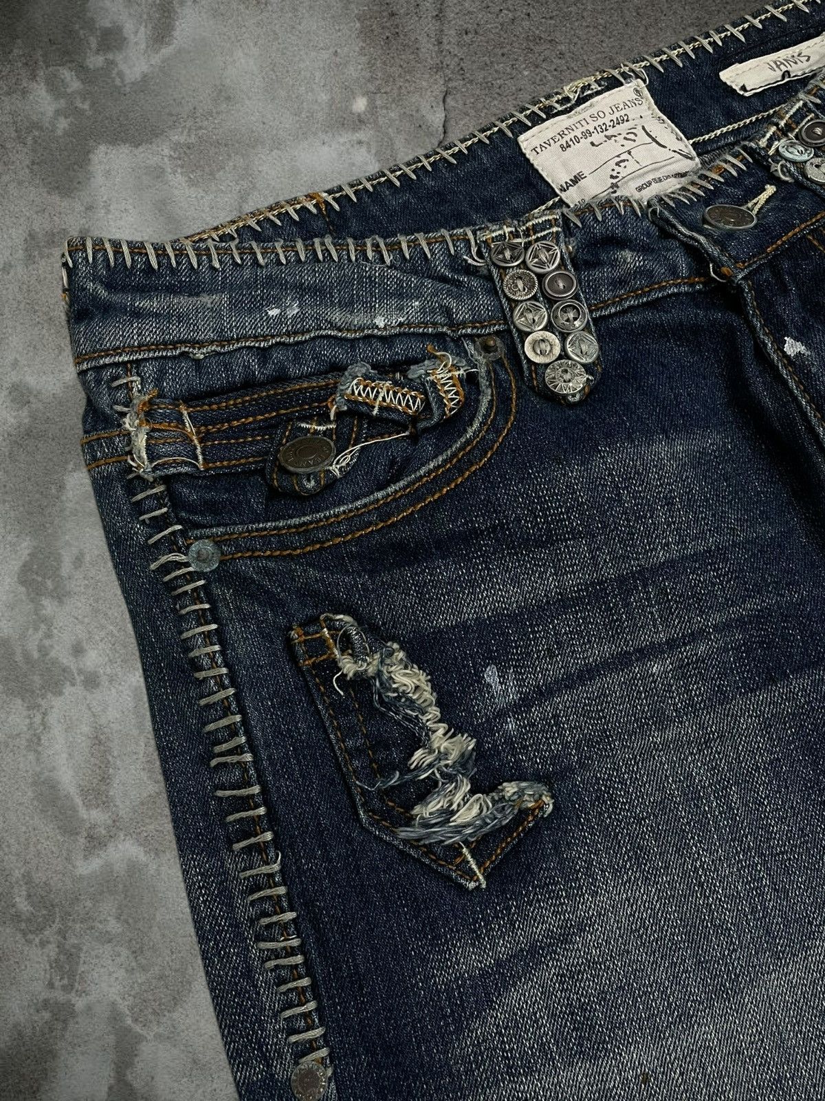 Designer Vintage Rare Og Designer Taverniti Scar Stitch Metal Denim Size US 28 / EU 44 - 8 Thumbnail
