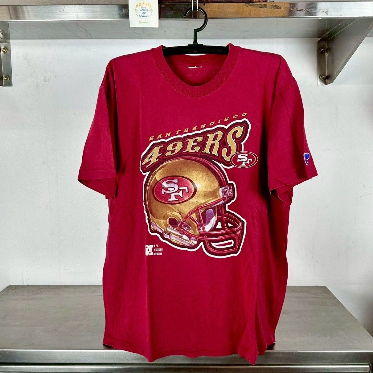 NFL × Vintage Vintage 90s San Francisco 49ers Football Helmet NFL T-shirt Size US XL / EU 56 / 4 - 1 Thumbnail
