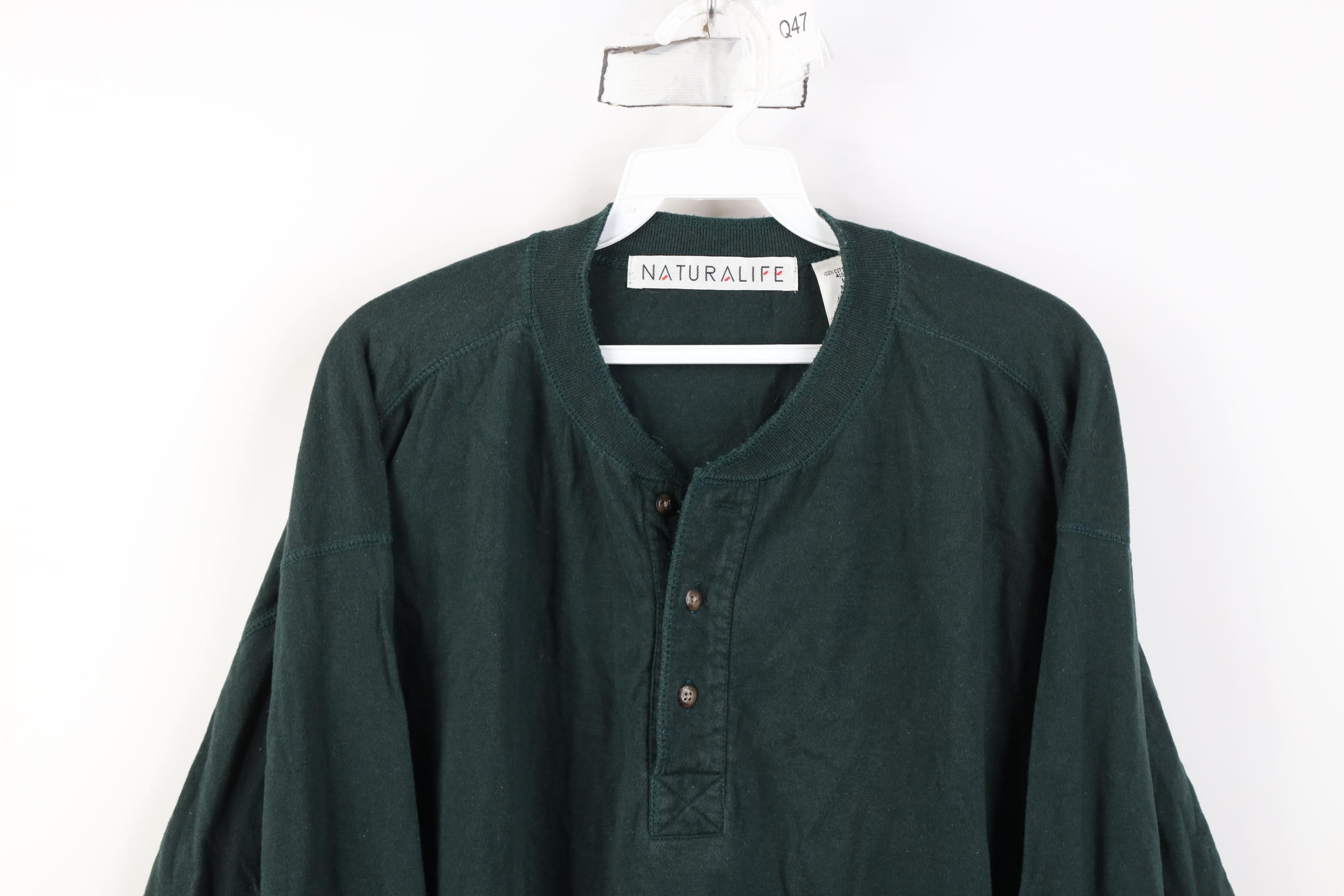 Vintage Vintage 90s Streetwear Cotton Long Sleeve Henley T-Shirt Size US L / EU 52-54 / 3 - 2 Thumbnail