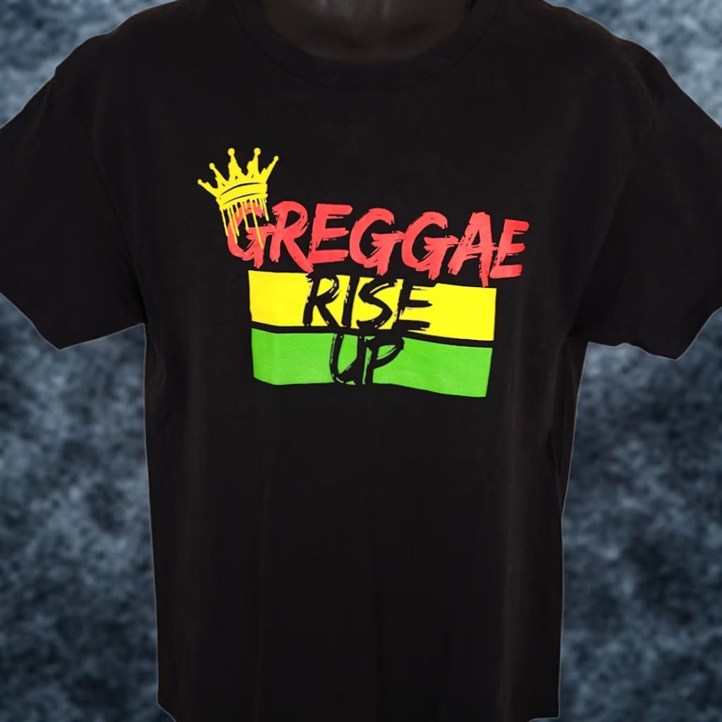 Hanes VINTAGE? No. Greggae Rise Up T Shirt Mens Size Large Black Reggae Bob Marley Quote Size US L / EU 52-54 / 3 - 1 Thumbnail