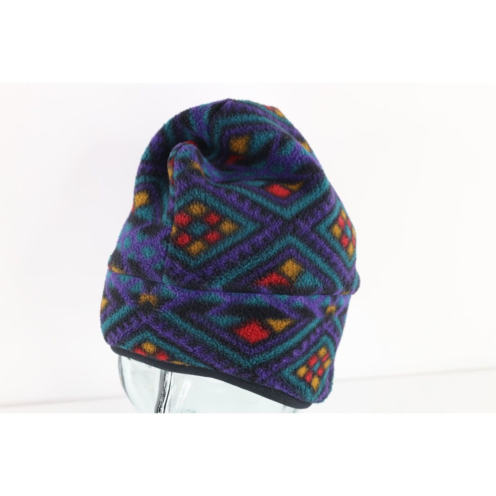Vintage Vintage 90s Streetwear Rainbow Geometric Winter Beanie Size ONE SIZE - 1 Thumbnail