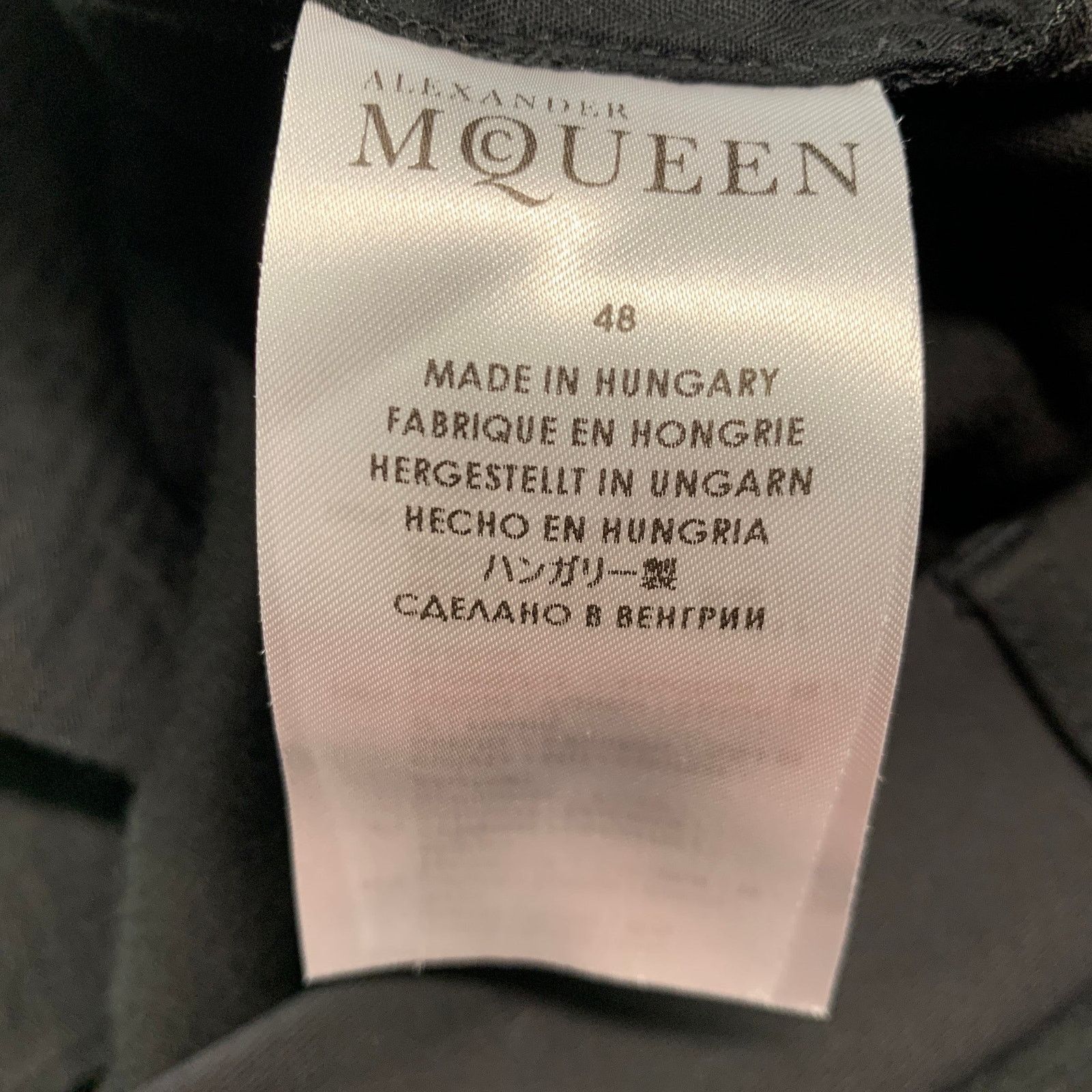 Alexander McQueen ALEXANDER MCQUEEN Black Cotton Cashmere Zip Fly Dress Pants Size US 32 / EU 48 - 7 Thumbnail