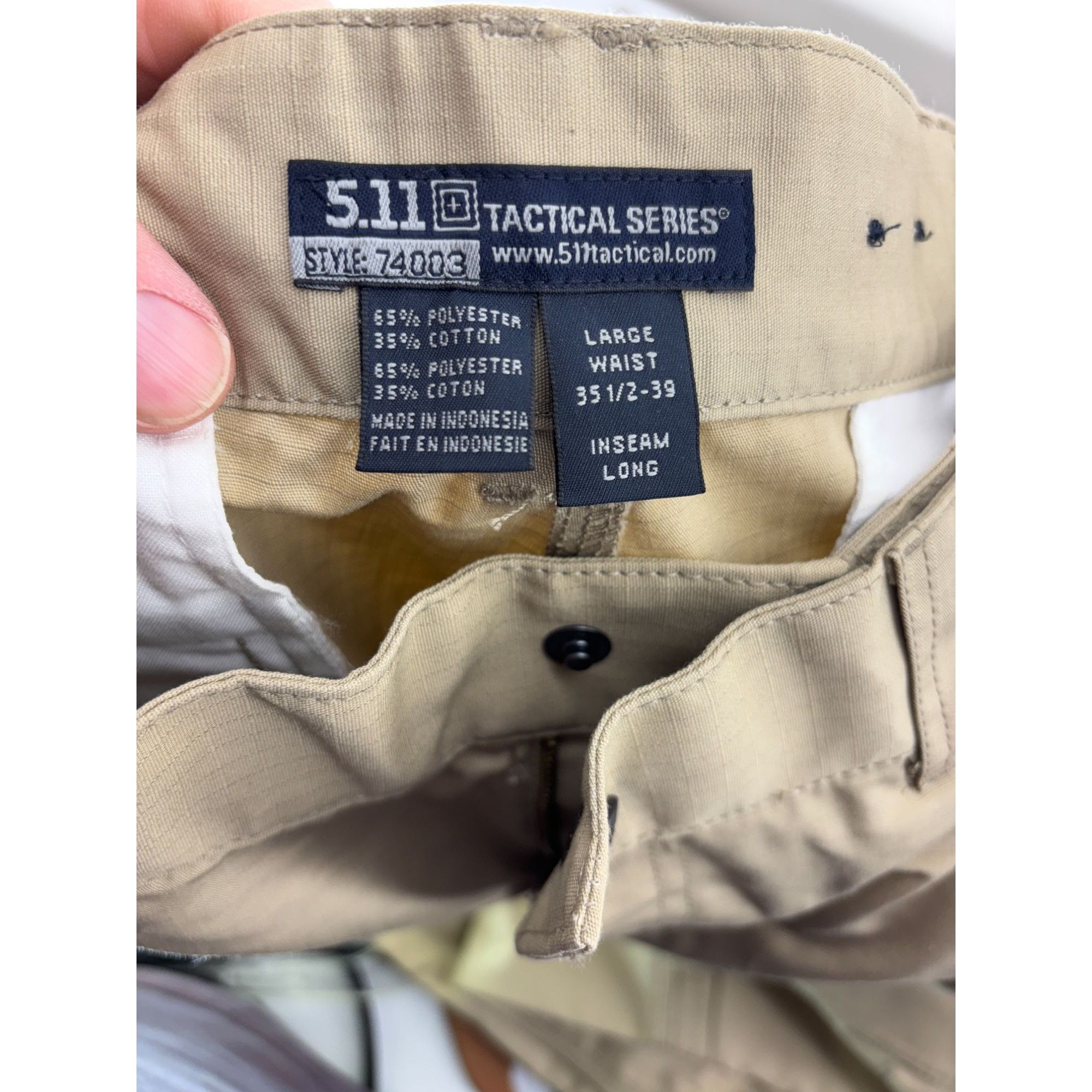 5.11 5.11 Tactical Series Mens Khaki Cargo Pants Large Long 35-39 Size US 36 / EU 52 - 6 Thumbnail