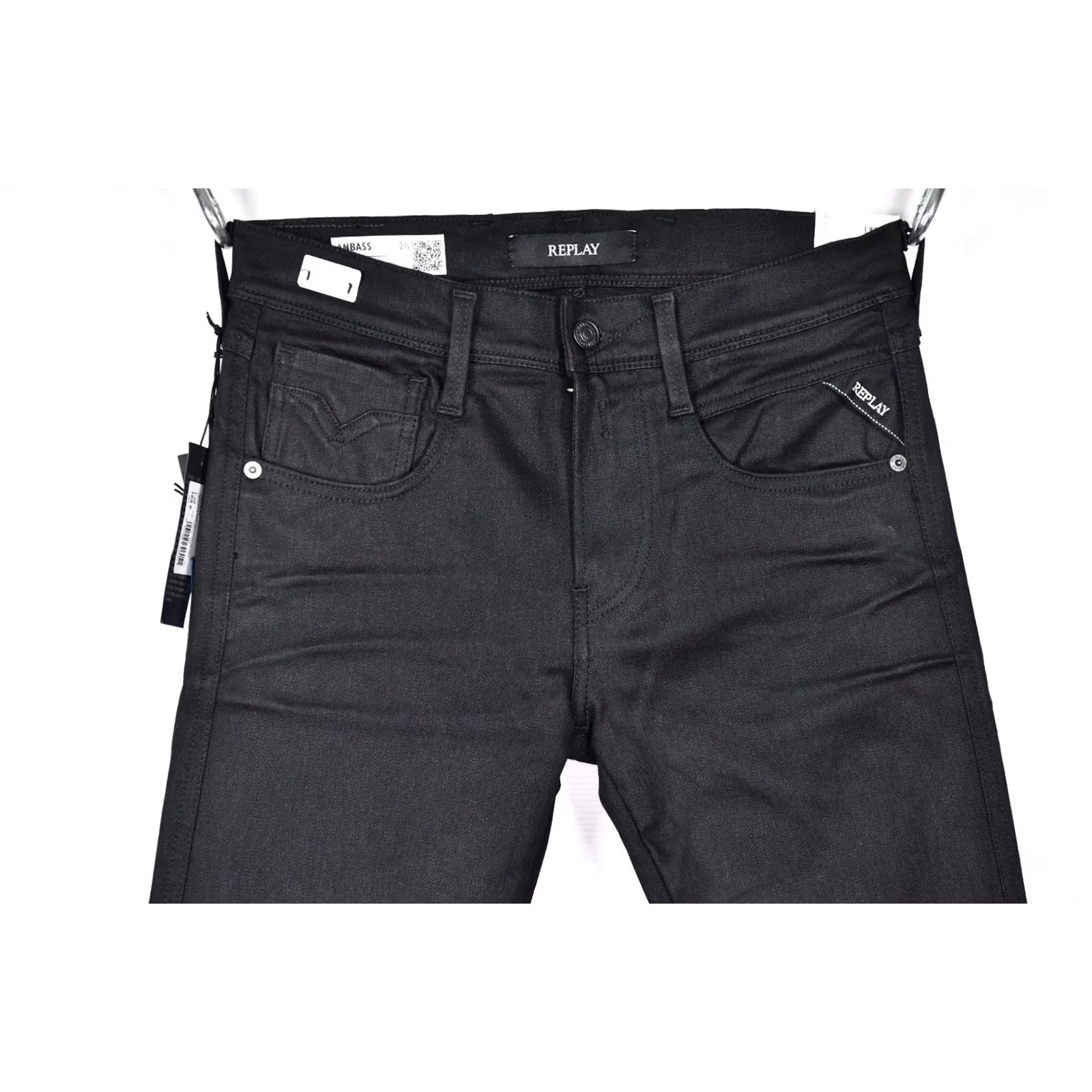 Replay Replay Hyperflex Anbass Black Stretch Denim Skinny Jeans Men W28 L32 Slim Casual Modern Retail Size US 28 / EU 44 - 3 Thumbnail