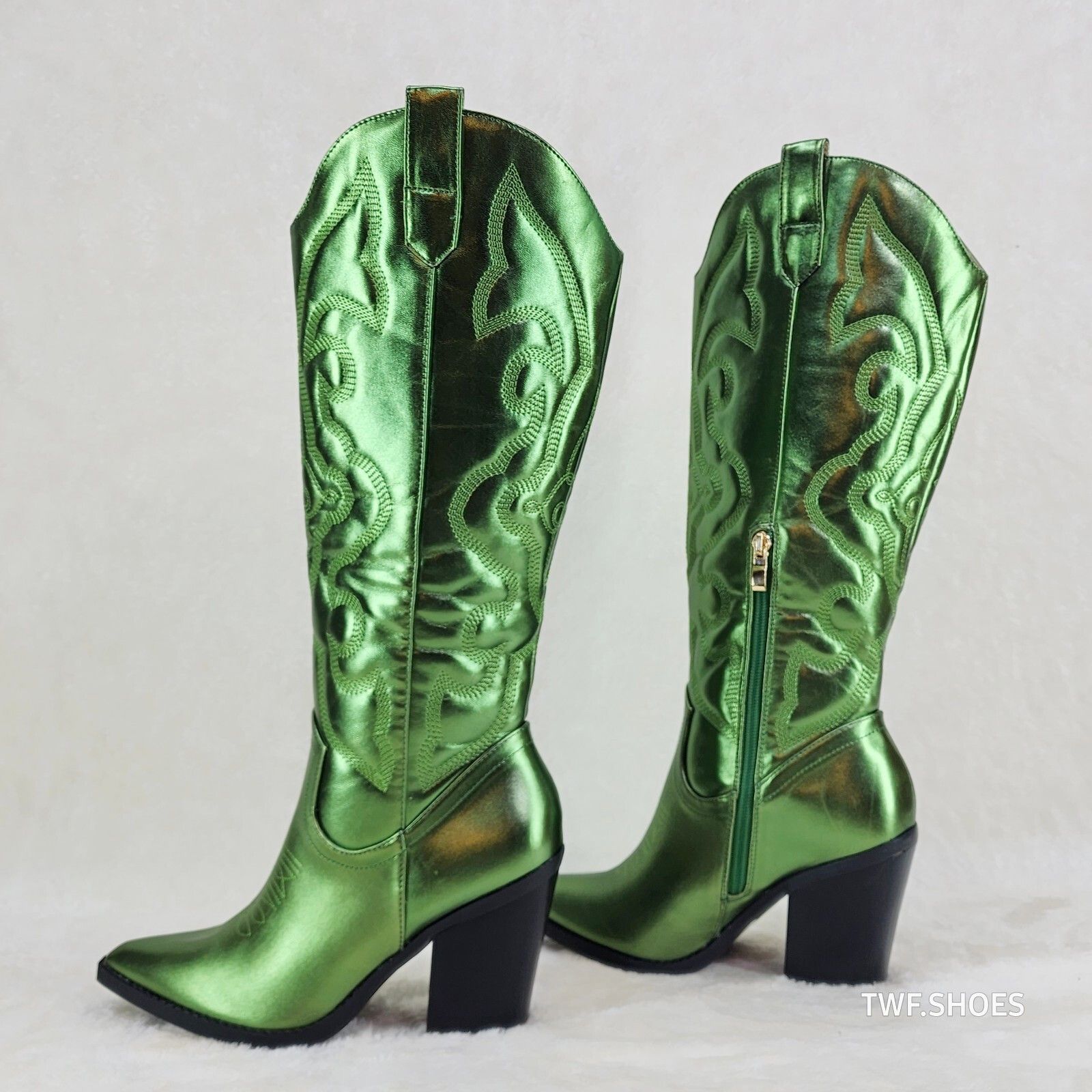 Other Electric Cowboy Brush Metallic Matte Western Knee High Cowgi Size US 7.5 / IT 37.5 - 5 Thumbnail