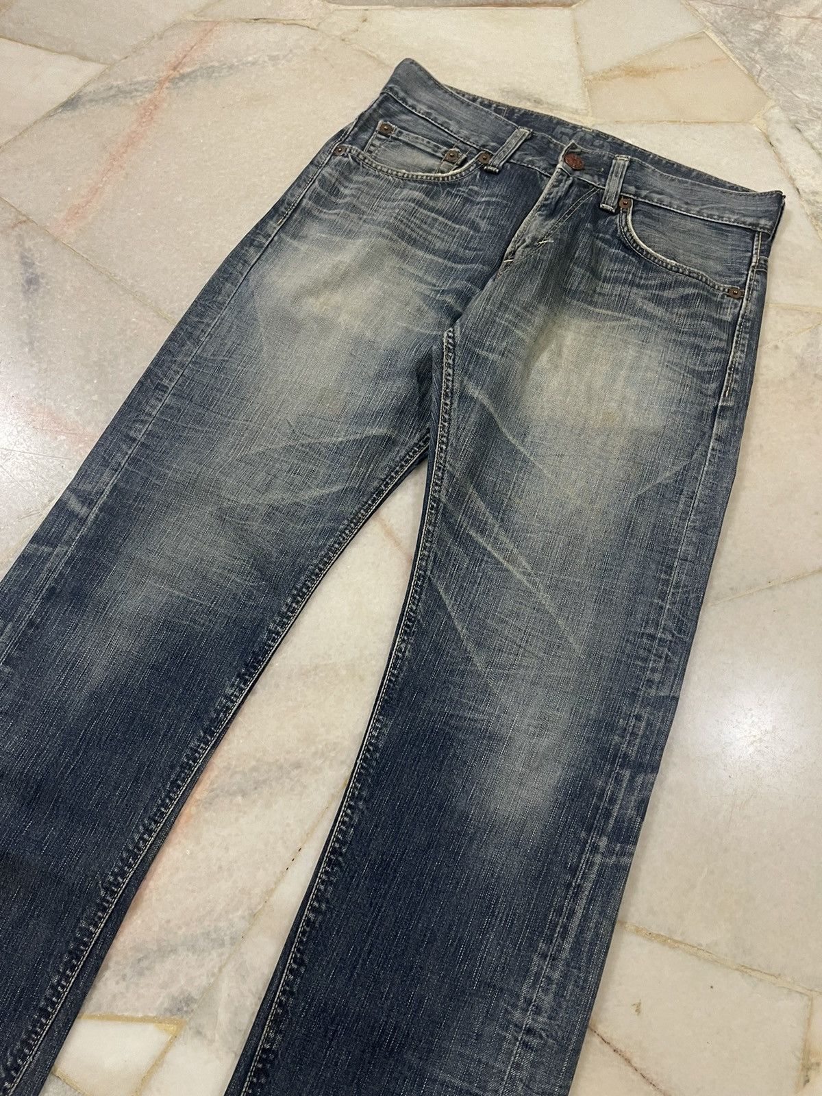 Vintage Vintage Edwin 503 Whisker Washed Jeans Denim Size US 33 - 4 Thumbnail