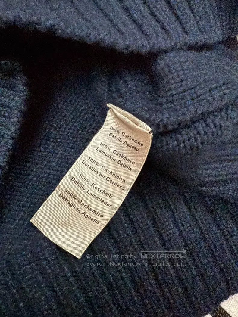 Hermes Hermes Men's Knit and Leather Embellished Fashion Sweater Size US L / EU 52-54 / 3 - 6 Thumbnail