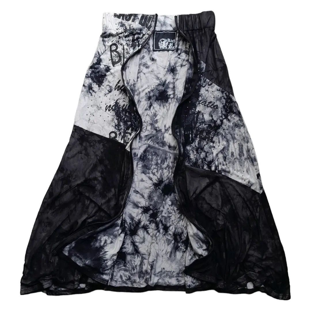 image of Archival Clothing x Vintage Rich Or Die Full Ziper Maxi Skirts in Black/White, Women's (Size 30)