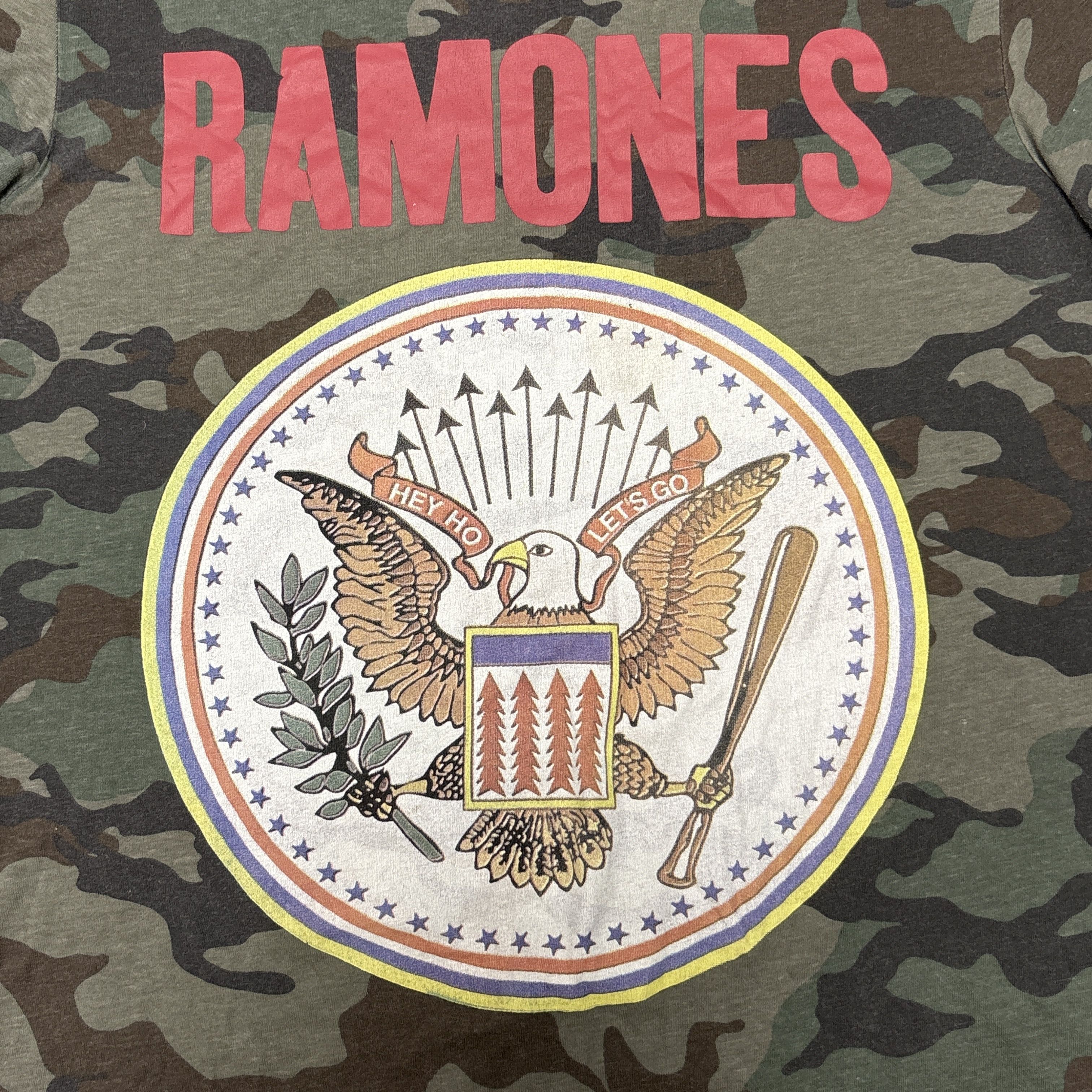 Band Tees Ramones Shirt Camo Green Tour Concert Punk Rock Band Tee Size US L / EU 52-54 / 3 - 5 Thumbnail