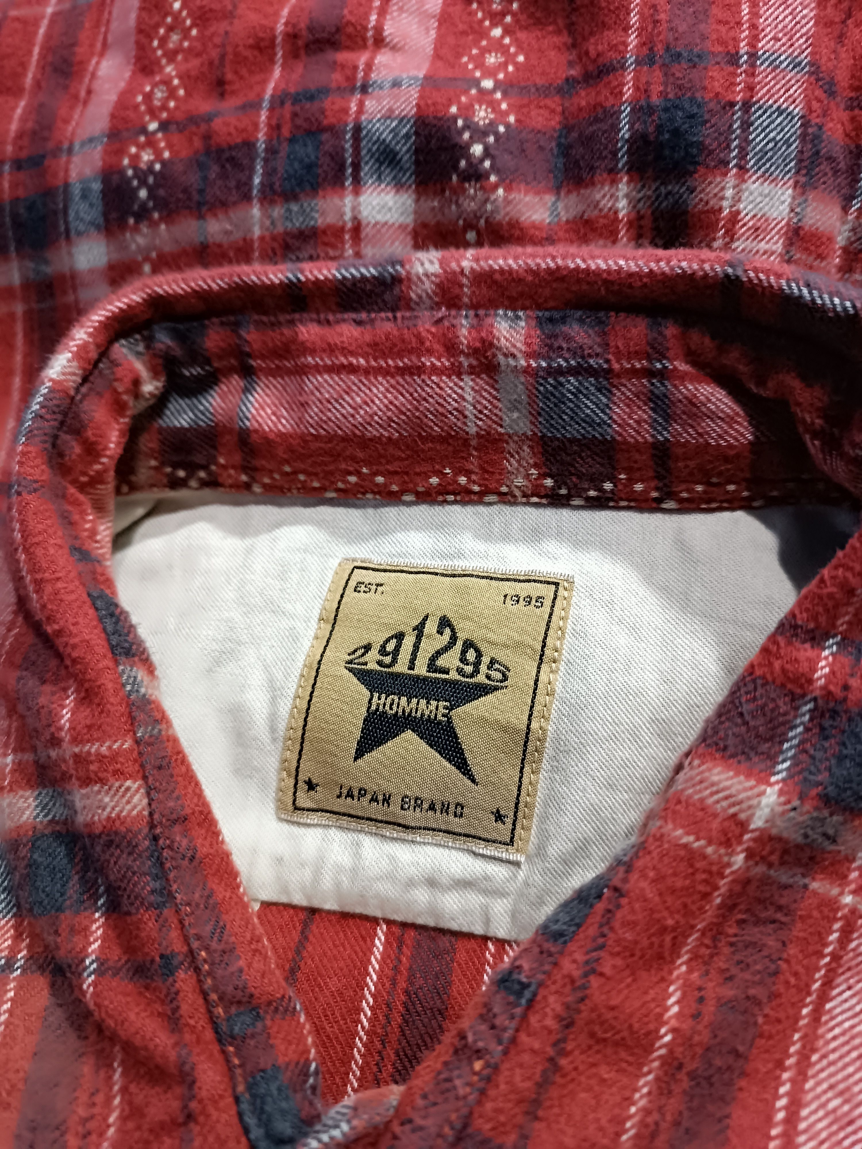 Japanese Brand × Vintage 291295=Homme Flannel Shirt Red Plaid Button Up Long Sleeve Size US L / EU 52-54 / 3 - 8 Thumbnail
