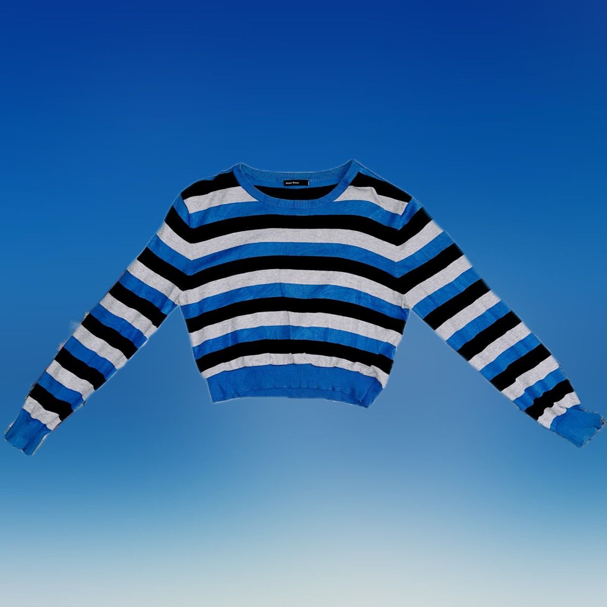 Urban Renewal × Vintage Vintage Striped Nautical Cropped Sweater Size S / US 4 / IT 40 - 2 Thumbnail