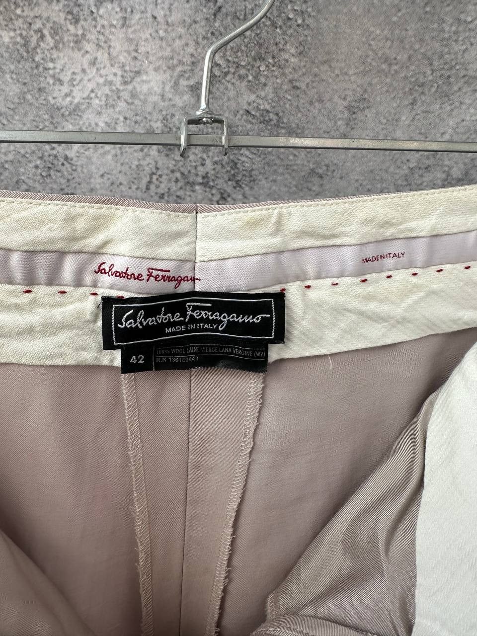 Salvatore Ferragamo RRP 800€ Salvatore Ferragamo Wool Tailored Trousers Taupe Size 28" / US 6 / IT 42 - 16 Thumbnail