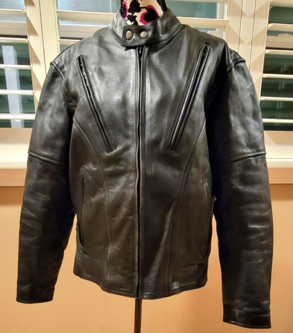 image of Genuine Leather x Leather Jacket Highway 1 Leather Motorcycle Jacket M in Black, Men's (Size Medium