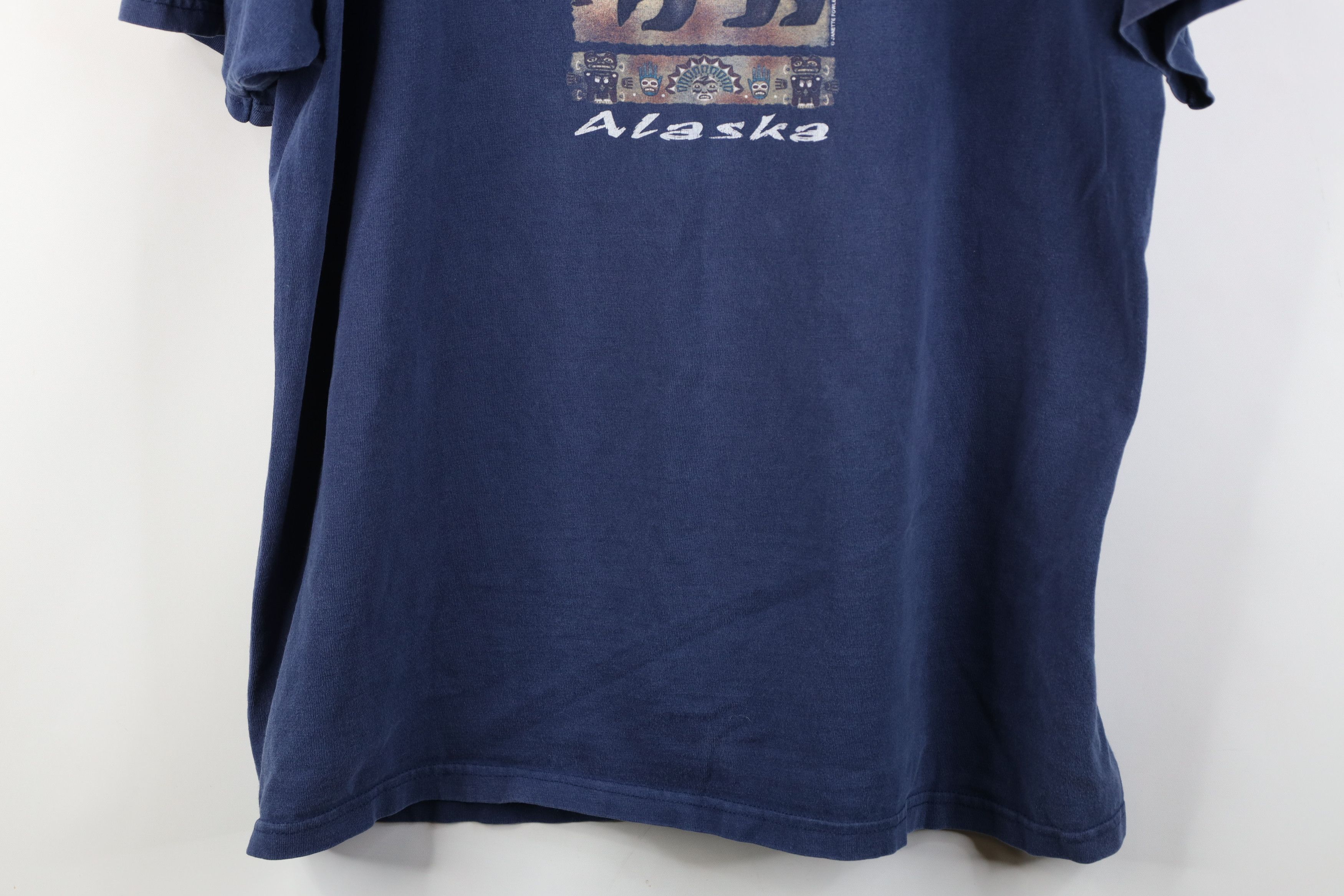 Vintage Vintage 90s Streetwear Southwestern Alaska Bear T-Shirt Blue Size US XL / EU 56 / 4 - 3 Thumbnail