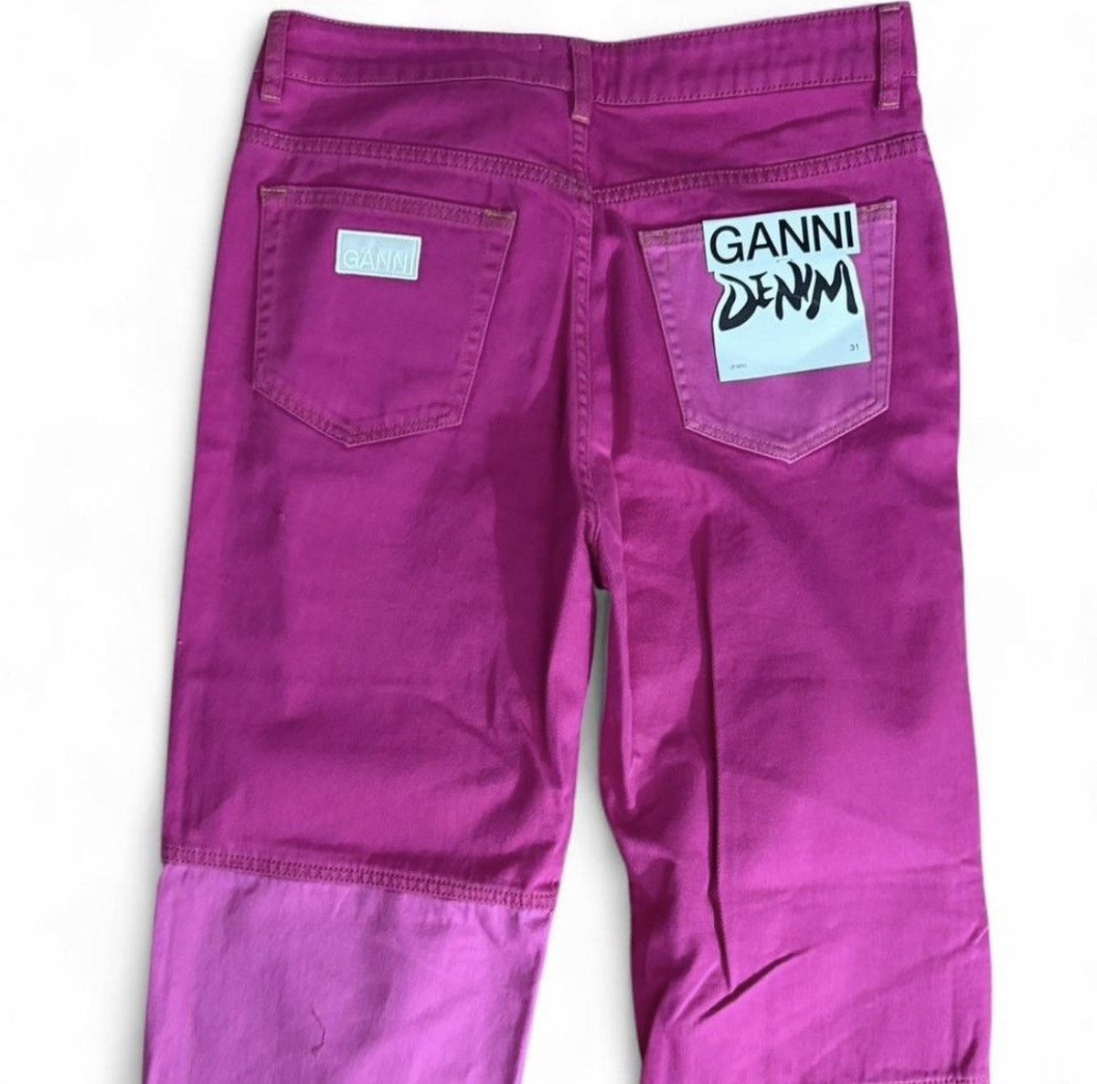 Ganni Ganni pink two-tone jeans Size 31" - 4 Thumbnail