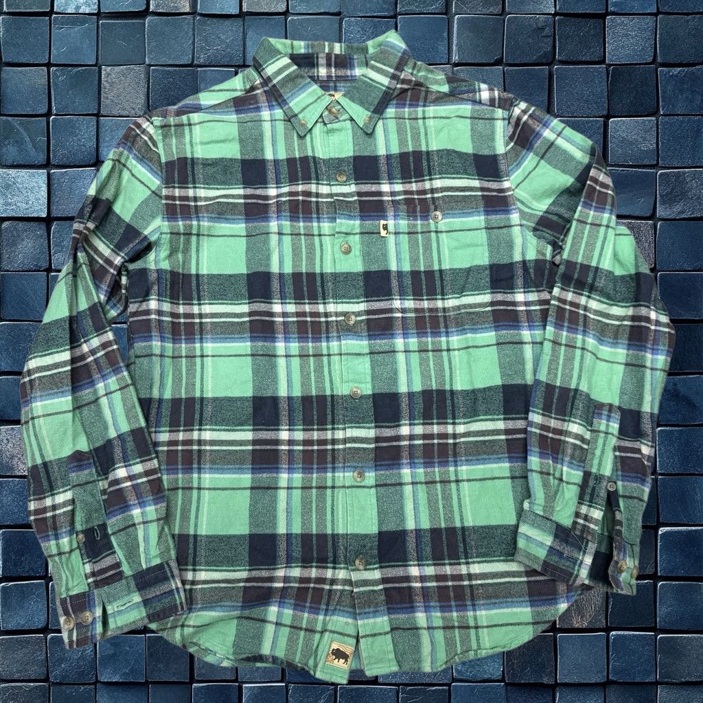 Buffalo Jackson Flannel Shirt Mens S Green Outdoor Hike Trading Co in Gray, Men's