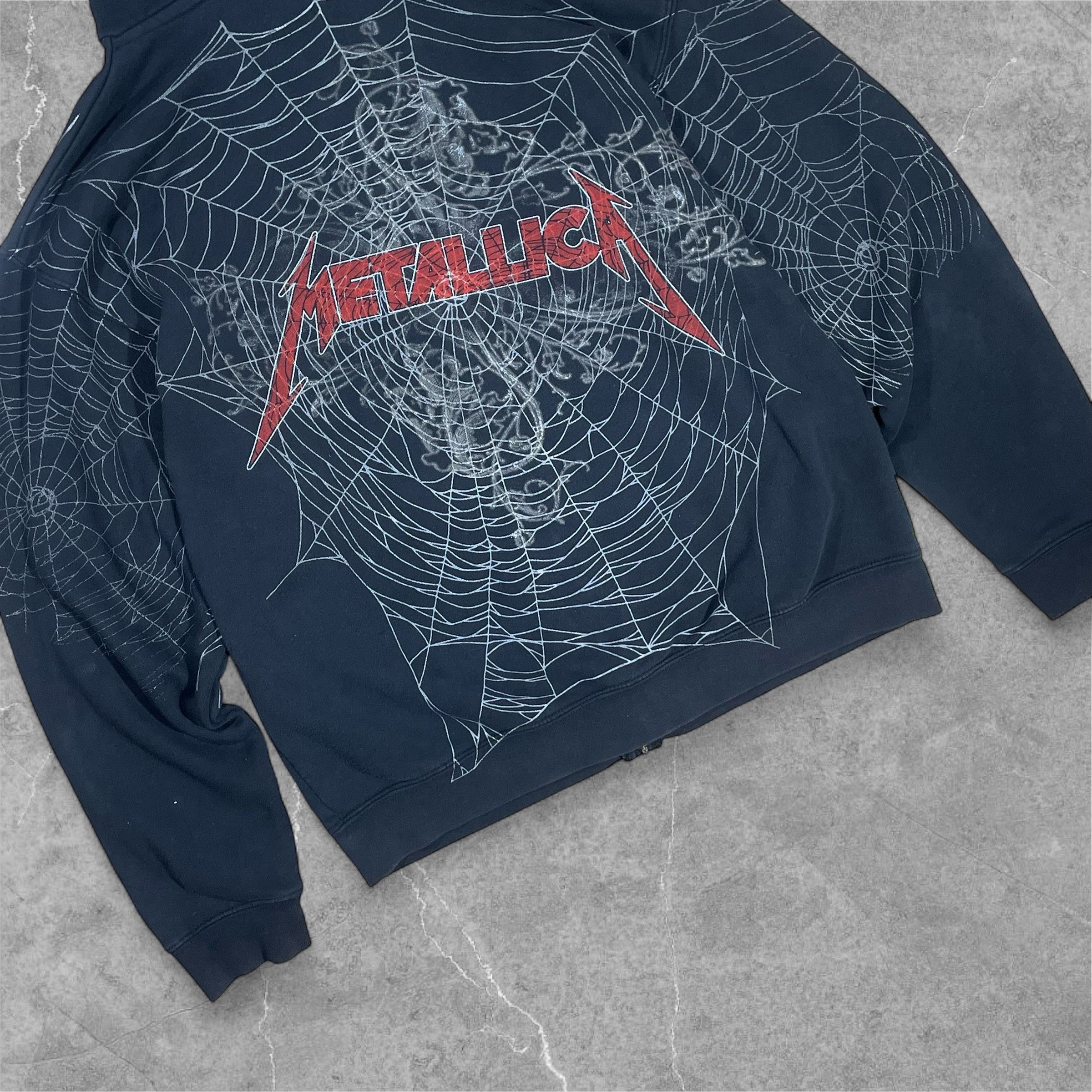 Metallica Vintage Metallica Print Spider Web Skulls Zip Hoodie Size US M / EU 48-50 / 2 - 6 Thumbnail