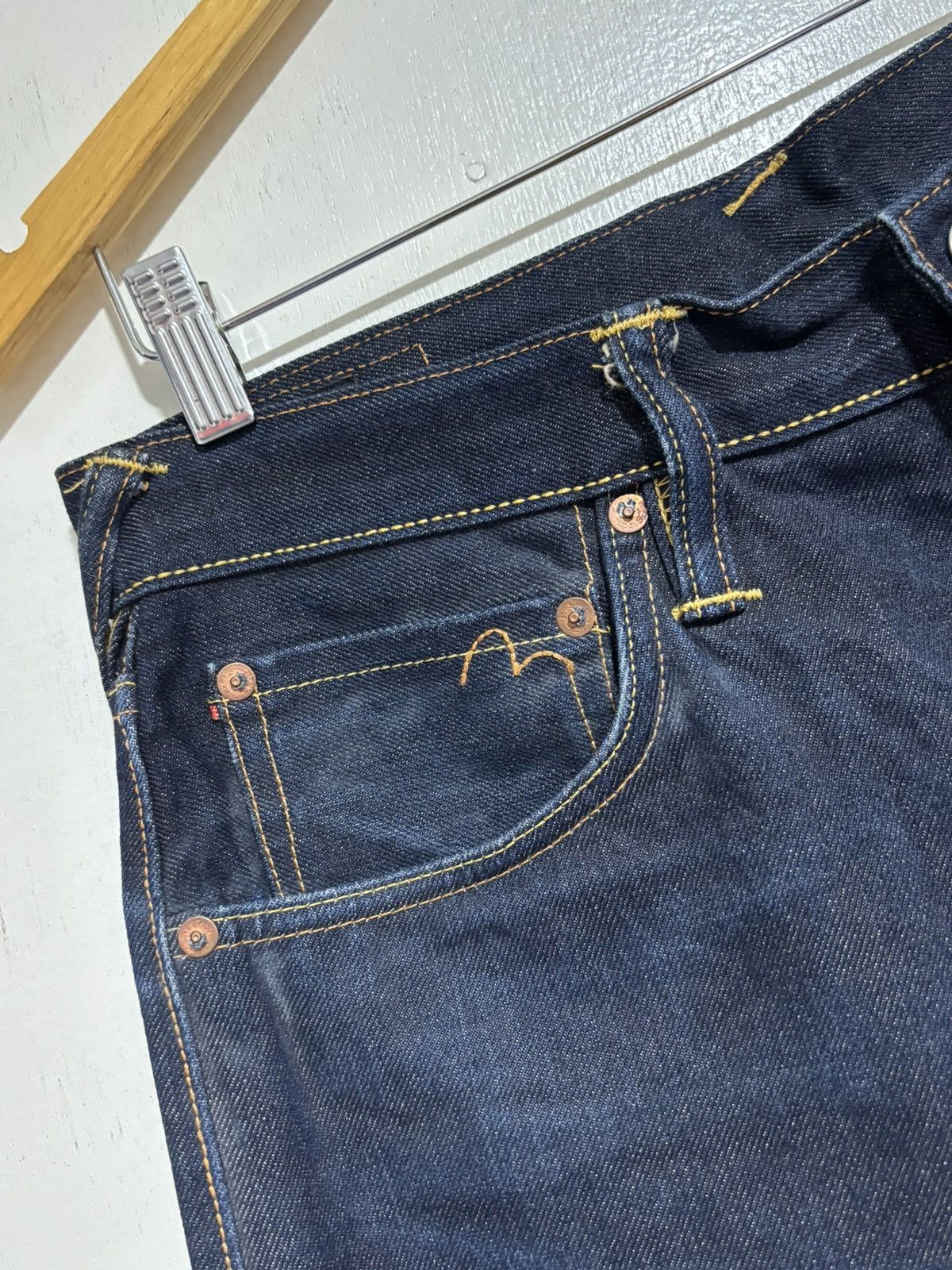 Evisu Evisu Daicock Red Kamon Flower Selvedge Denim Pants Size US 34 / EU 50 - 8 Thumbnail