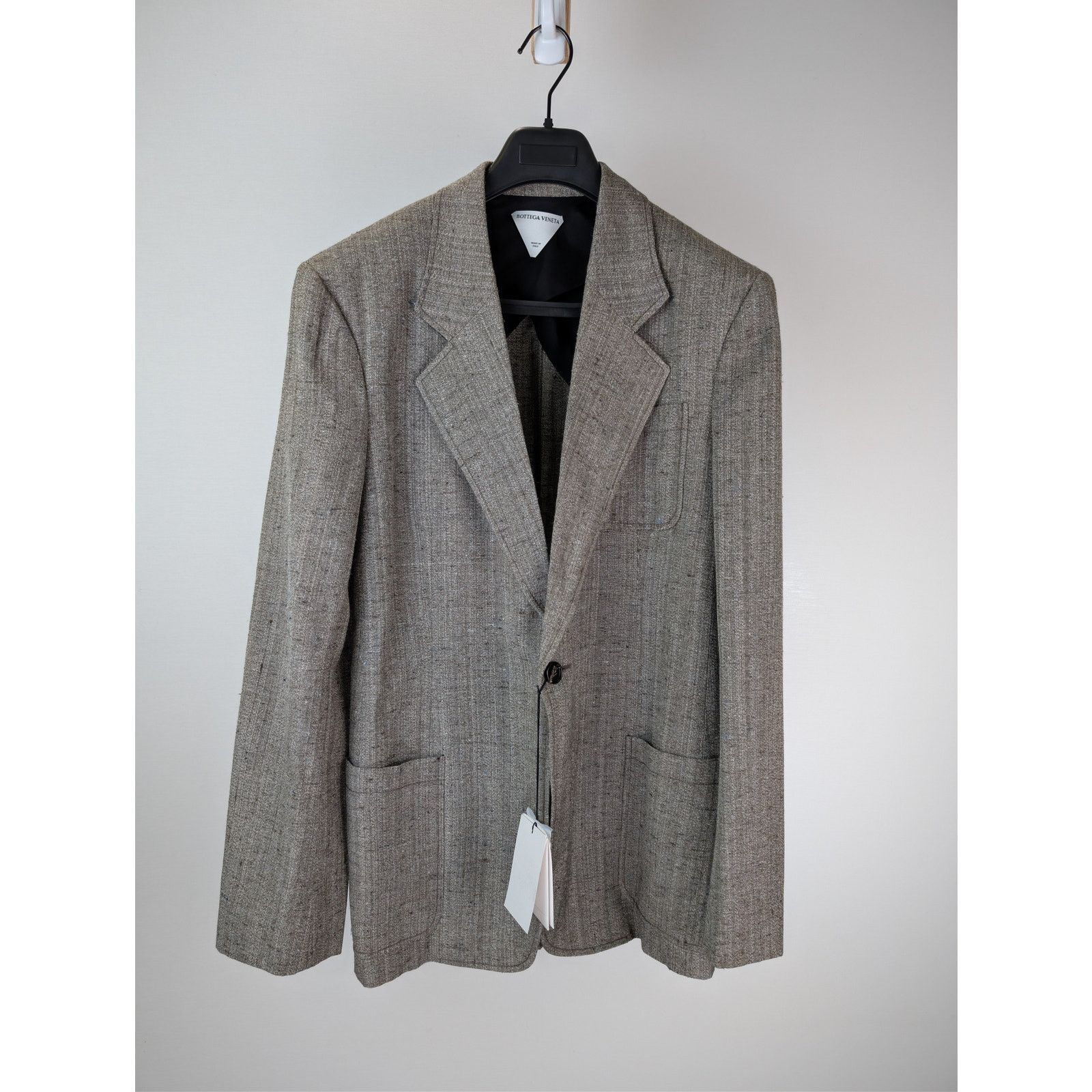 Bottega Veneta o1rshd1 Knotted Melange Viscose-Silk Jacket in Brown / White Size US M / EU 48-50 / 2 - 8 Thumbnail