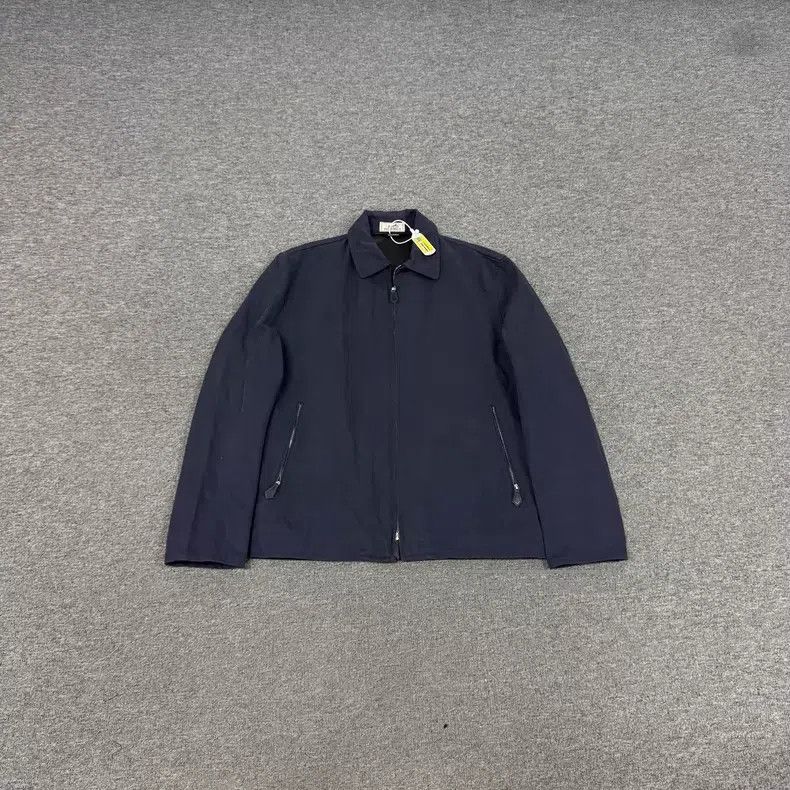 Hermes Hermes Navy Blue Collar Zip Jacket with Leather Lining Size US M / EU 48-50 / 2 - 1 Thumbnail