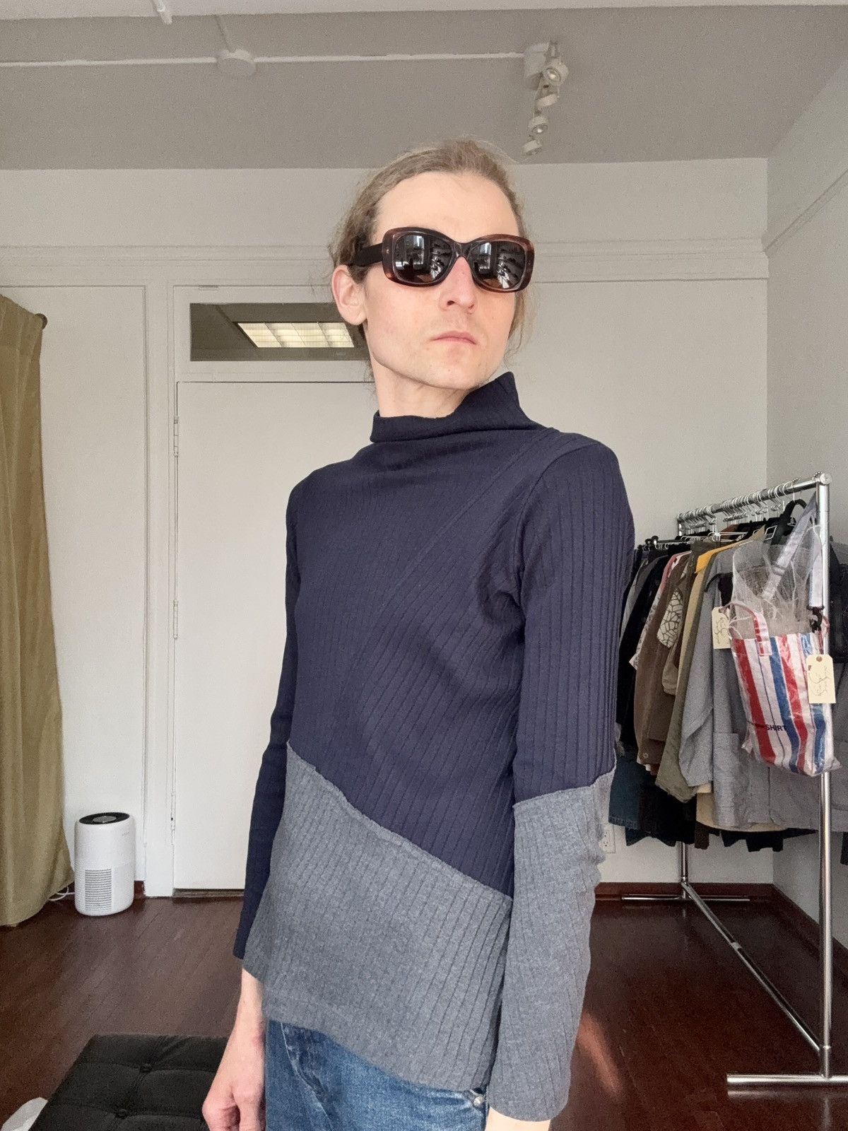 Yohji Yamamoto Y’S YOHJI YAMAMOTO AW2018 Pleated Asymmetric Mockneck Size US M / EU 48-50 / 2 - 5 Thumbnail