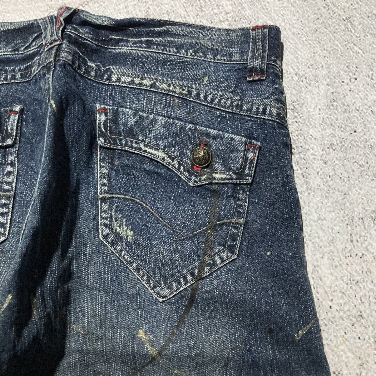 Japanese Brand 2000s Sorridere Distressed Ripped Denim Pants Y2k Grunge Size US 36 / EU 52 - 14 Thumbnail