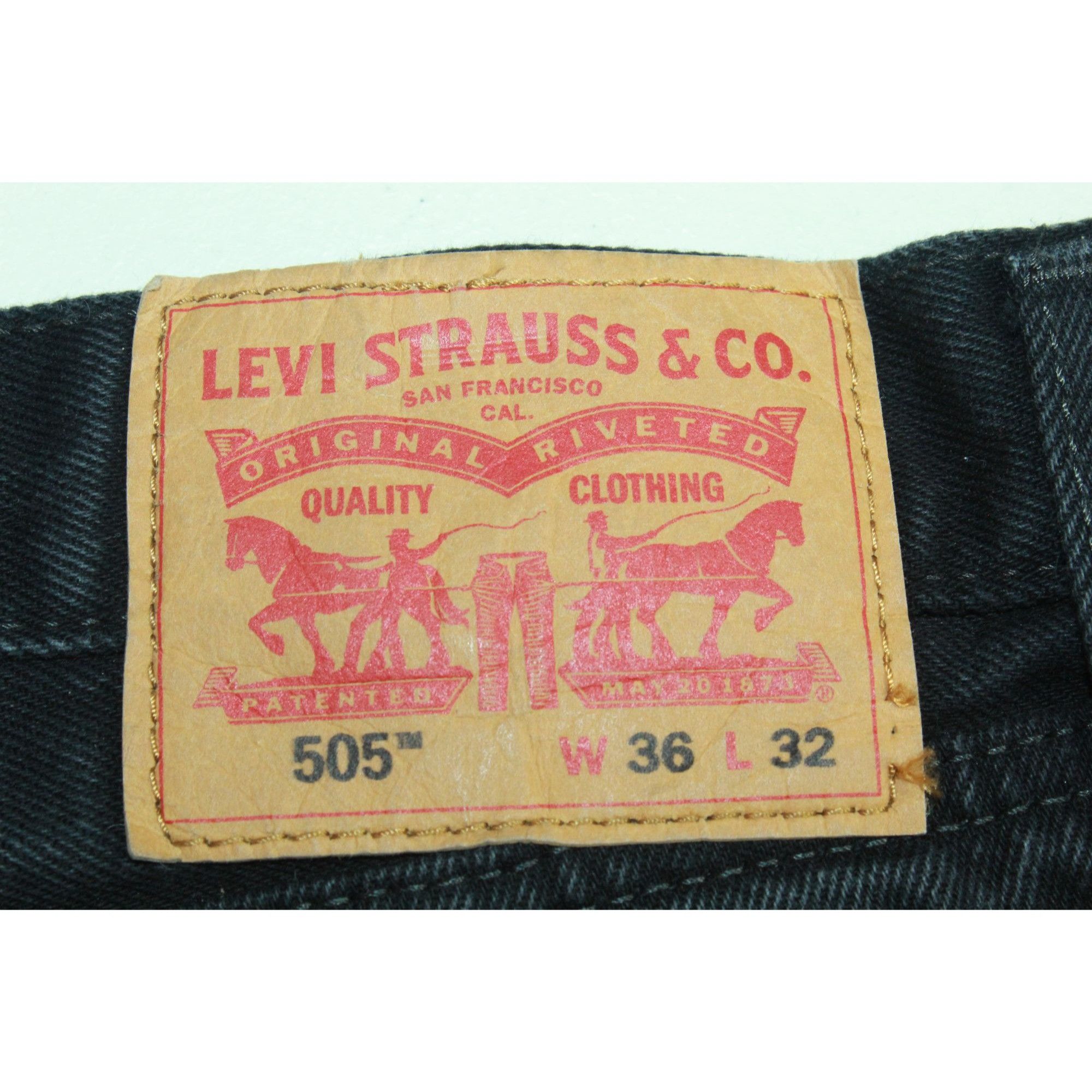 Levi's Levi's 505 Regular Fit Black Jeans Size US 36 / EU 52 - 5 Thumbnail
