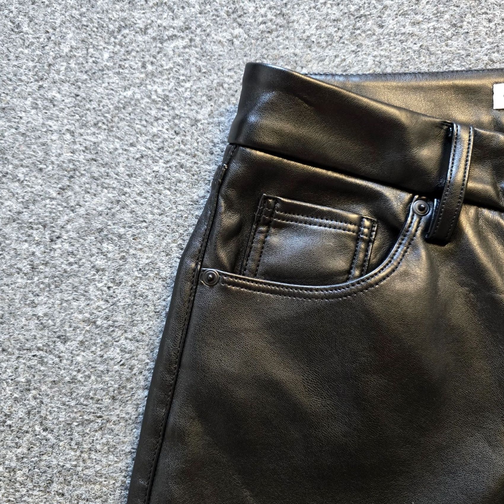 Good American Good American Pants Womens Size 2 Black Icon Vegan Leather Straight Leg Capsule Pants Size 26" / US 2 / IT 38 - 3 Thumbnail
