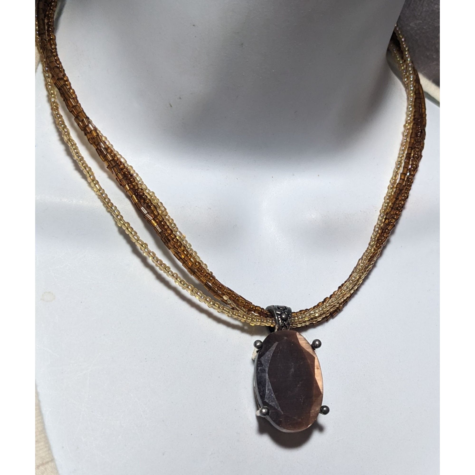 Other Premier Designs Vintage Brown Glass Pendant Necklace Size ONE SIZE - 8 Thumbnail