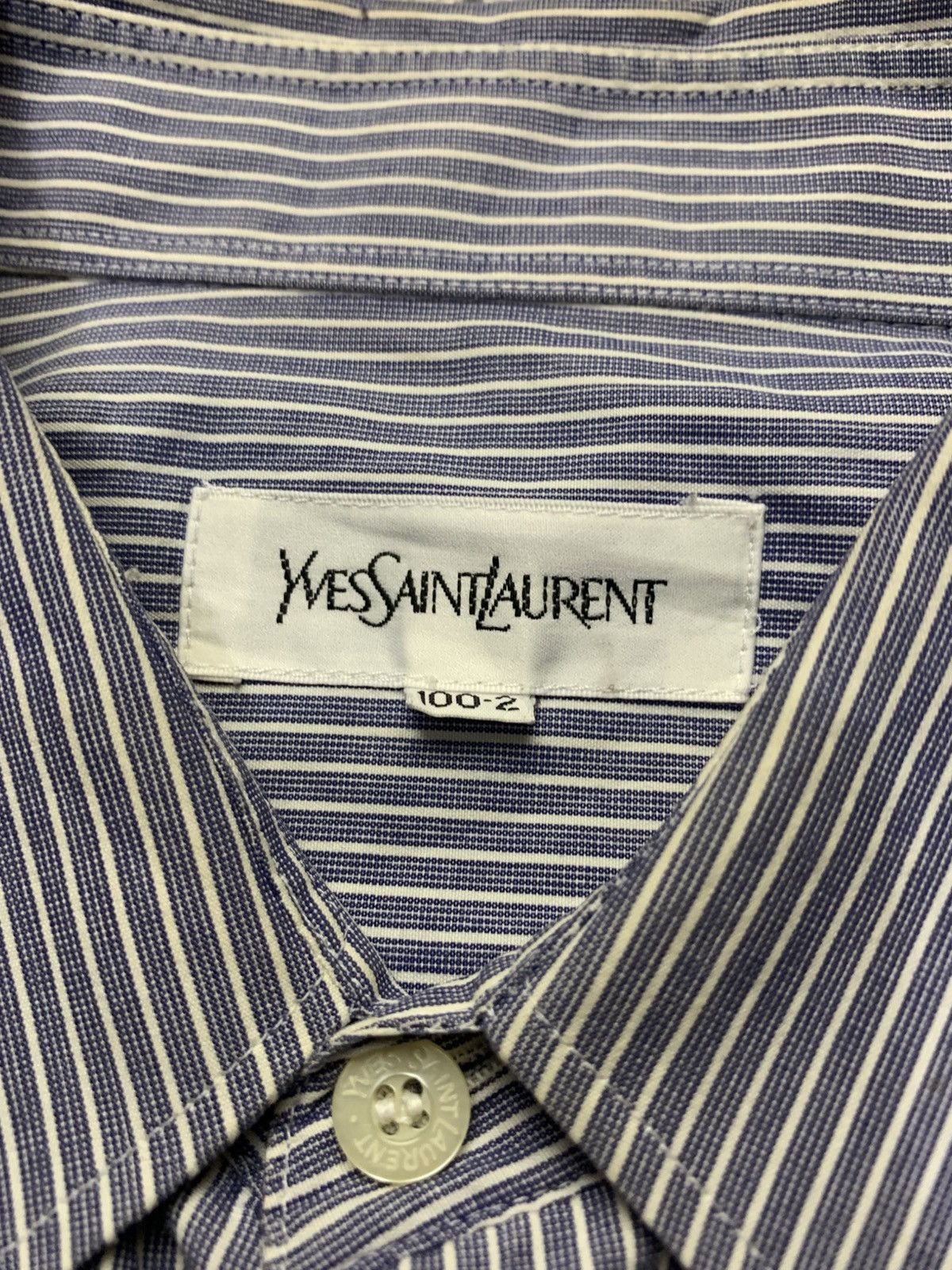 Yves Saint Laurent 🐍 Vintage Yves Saint Laurent - Striped Button Ups Shirt Size US L / EU 52-54 / 3 - 4 Thumbnail
