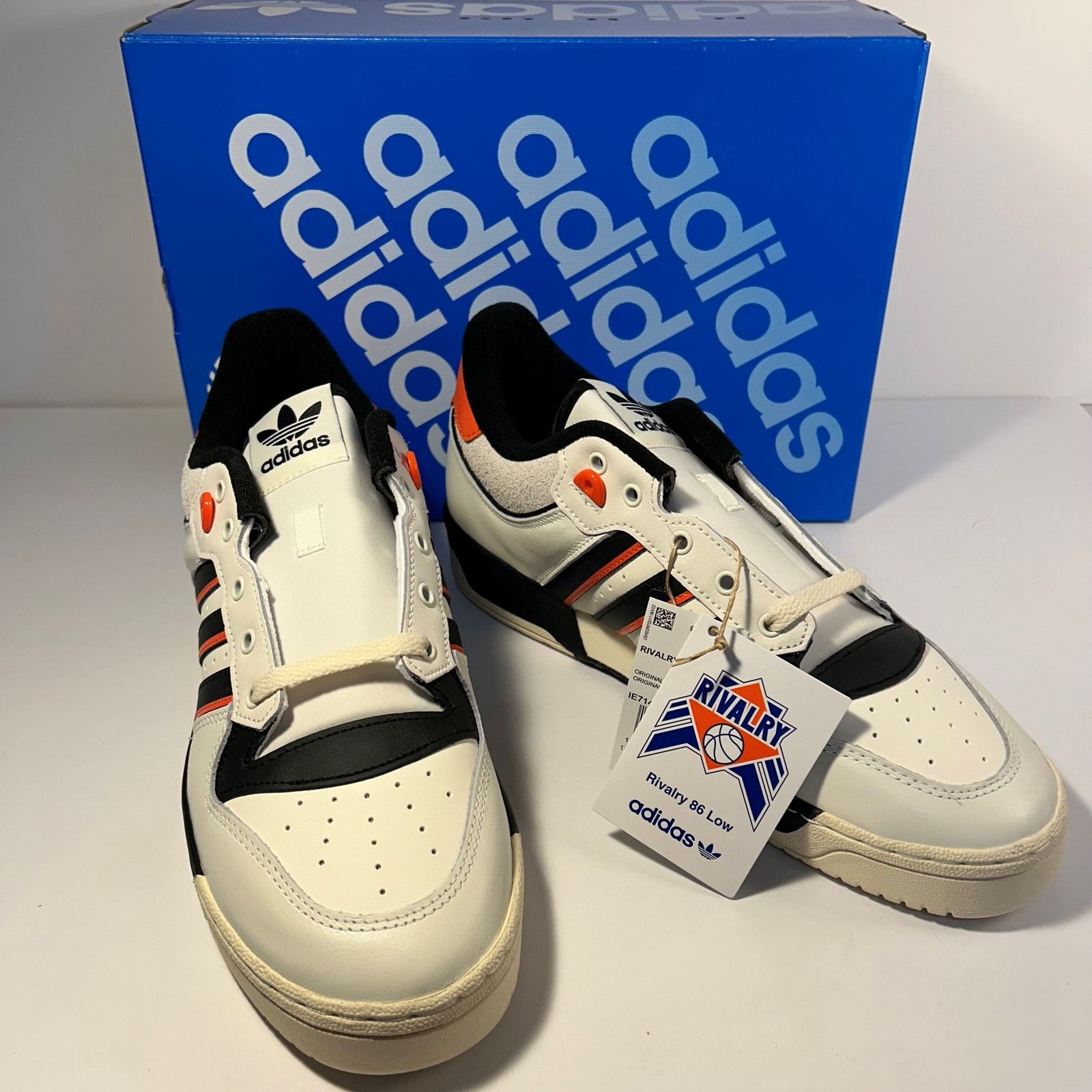 Adidas Adidas Originals Rivalry 86 Low Sz 11.5 Wht/Blk/Or IE7140 Size US 11.5 / EU 44-45 - 7 Thumbnail