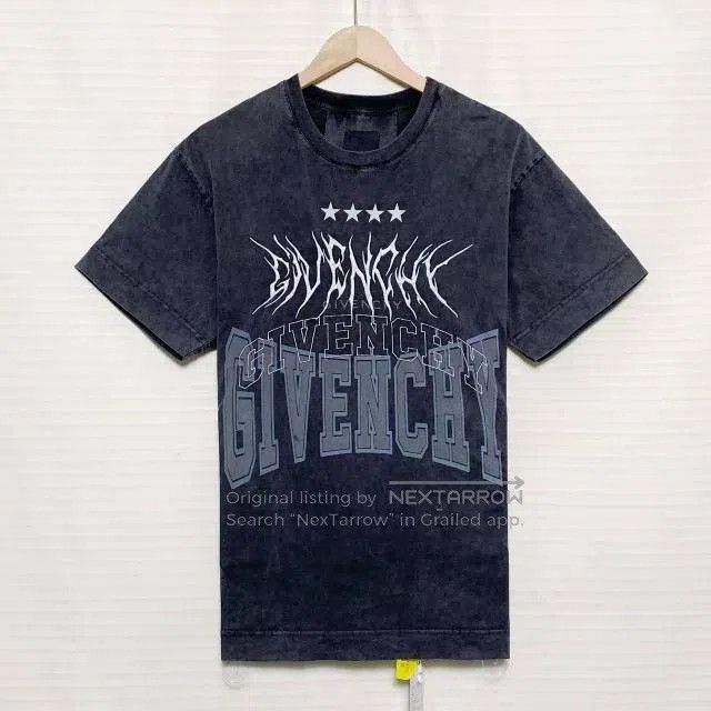 Givenchy Givenchy Washed Distressed Sanskrit Print Short Sleeve Size US S / EU 44-46 / 1 - 1 Thumbnail