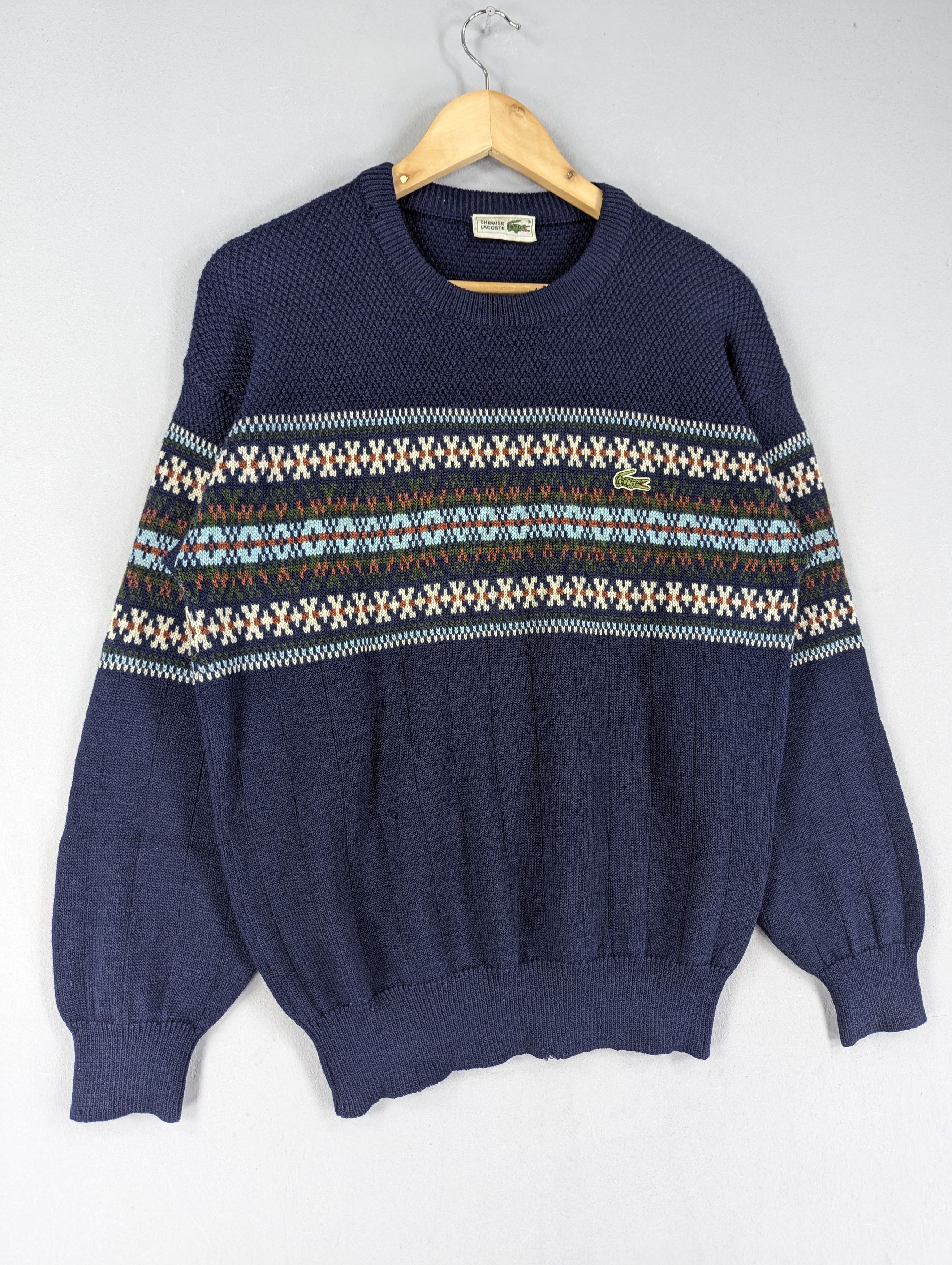 Lacoste Vintage Lacoste Patterned Knitted Jumper Crewneck Size US M / EU 48-50 / 2 - 3 Thumbnail