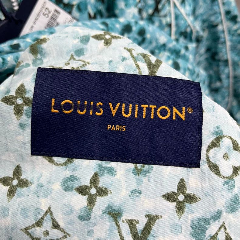 Louis Vuitton Louis Vuitton Blue Logo Full Print Hooded Long Sleeve Jack Size US L / EU 52-54 / 3 - 3 Thumbnail