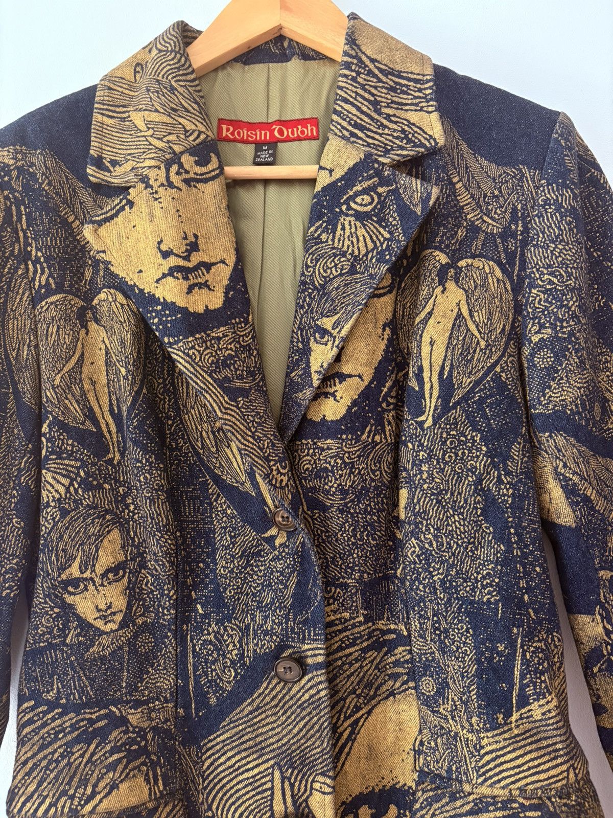 Vintage Roisin Dubh “Soul Gaze” Printed Denim Coat (2003) – Limited Size M / US 6-8 / IT 42-44 - 6 Thumbnail
