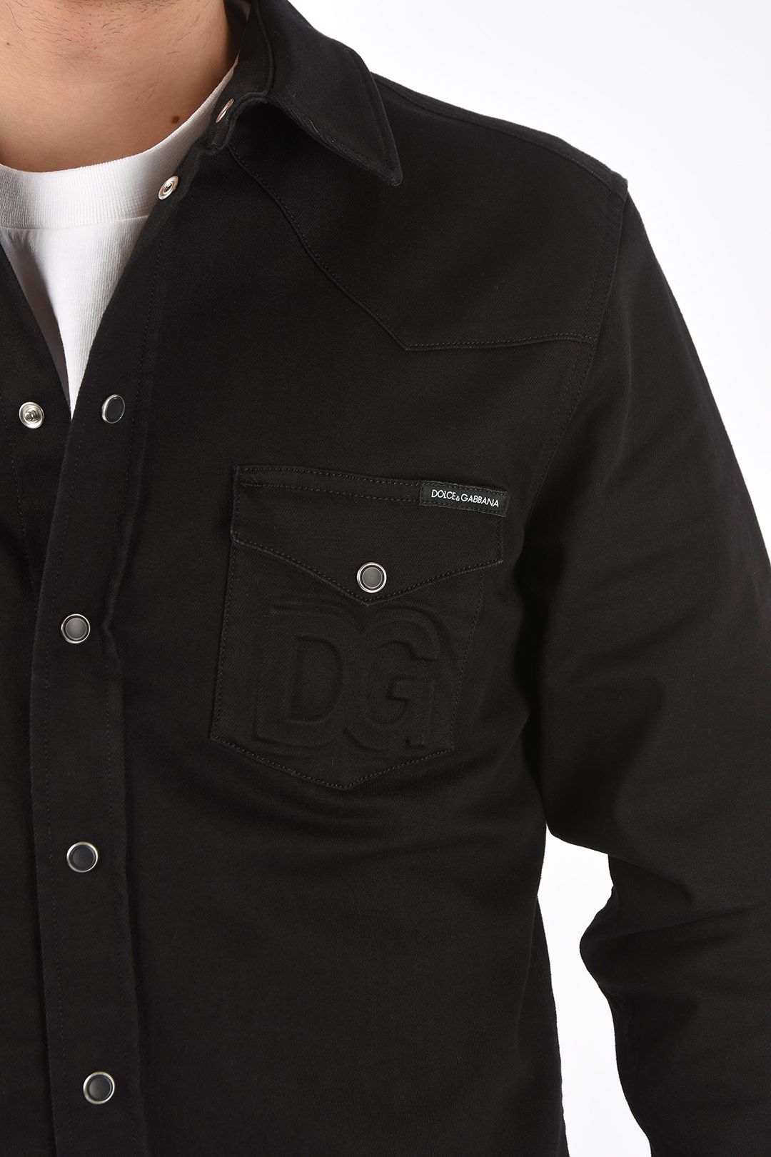 Dolce & Gabbana o1y0125 Denim Shirt in Black Size US XXS / EU 40 - 3 Thumbnail