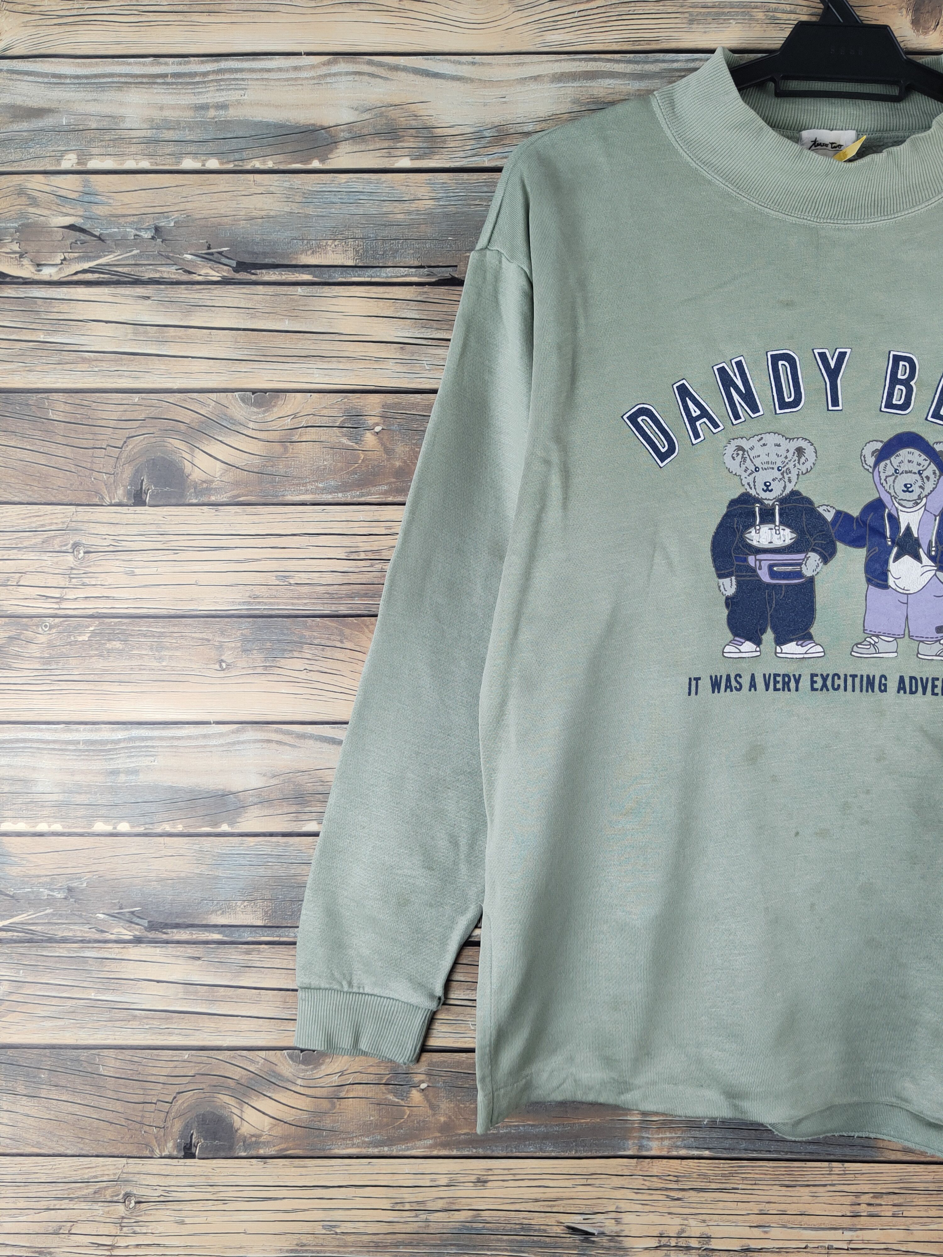 Vintage DL Two Two Light Green Dandy Bear Sweatshirts #2485 Size US M / EU 48-50 / 2 - 3 Thumbnail
