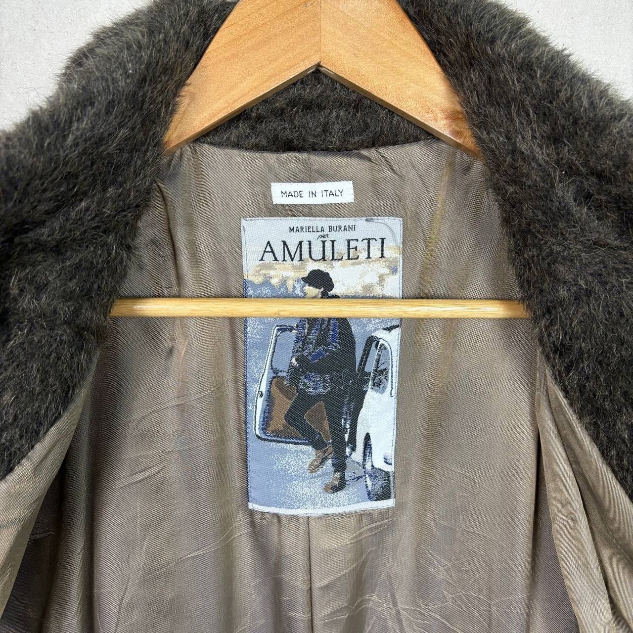 Beauty Beast Mariella Burani Vintage Faux Fur Wool Jacket Size US M / EU 48-50 / 2 - 5 Thumbnail