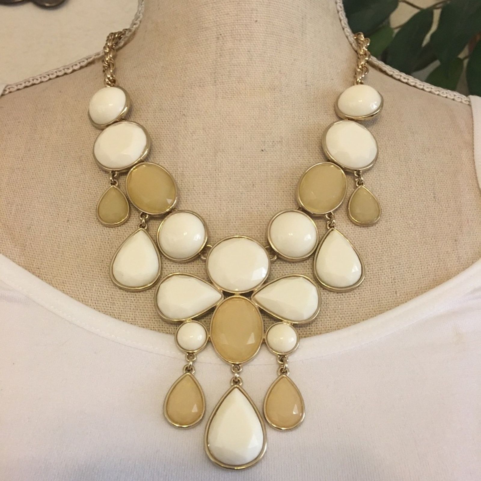 Banana Republic Banana Republic faceted glass gold rope necklace Size ONE SIZE - 1 Thumbnail