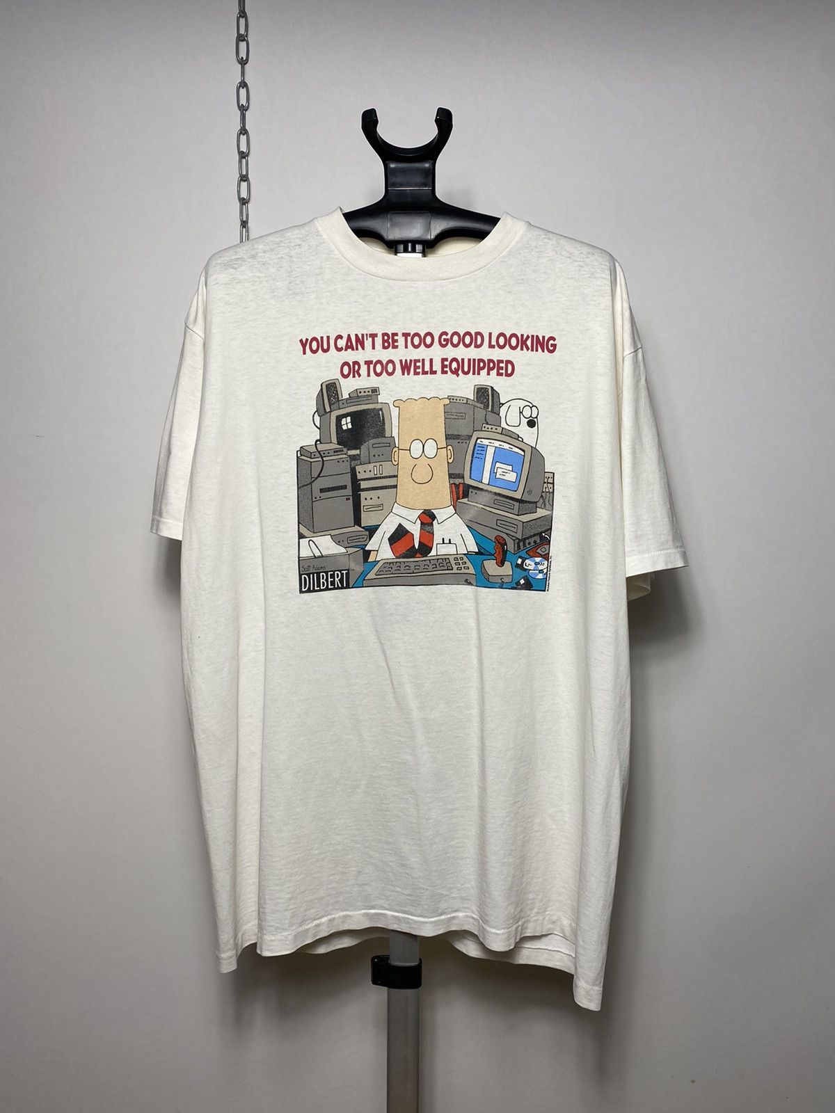 Other Vintage 1990’s Single Stitch Dilbert Funny Cartoon Tshirt Size US XL / EU 56 / 4 - 1 Thumbnail